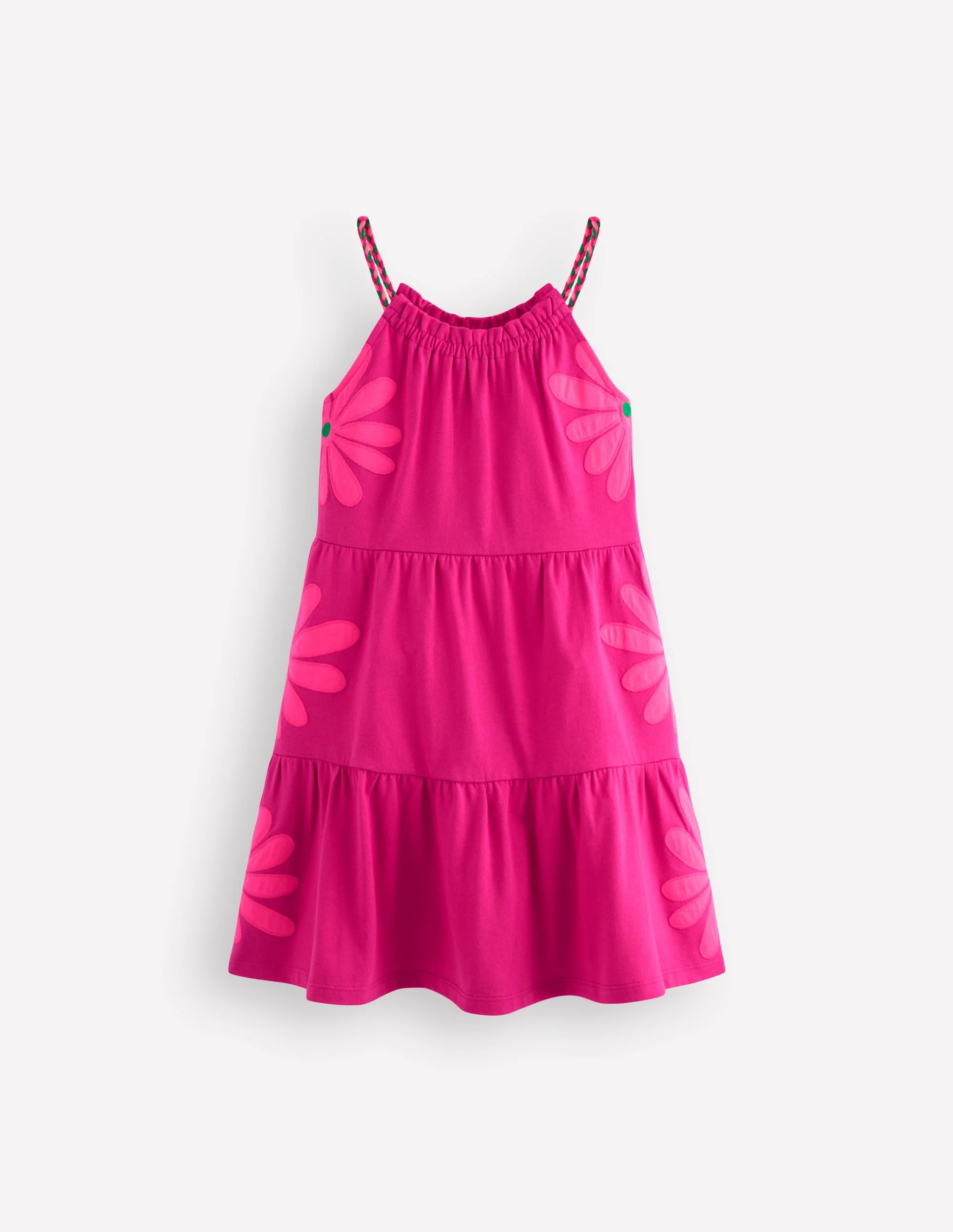 Enola Appliqué Jersey Dress-Raspberry Pink Giant Daisy