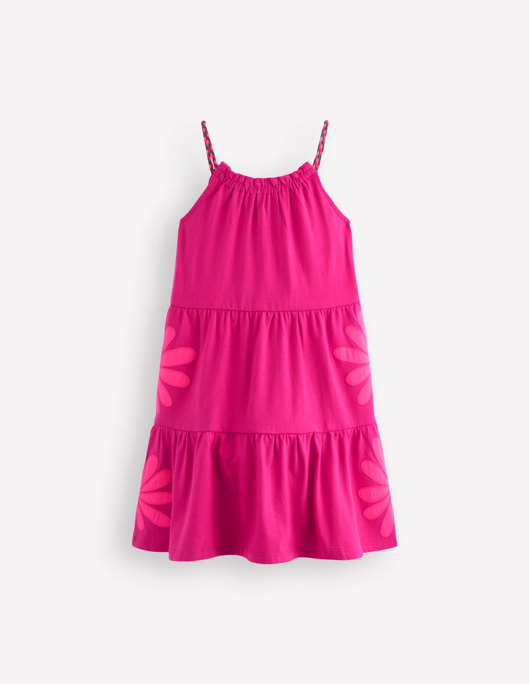 Enola Appliqué Jersey Dress-Raspberry Pink Giant Daisy - Image 2