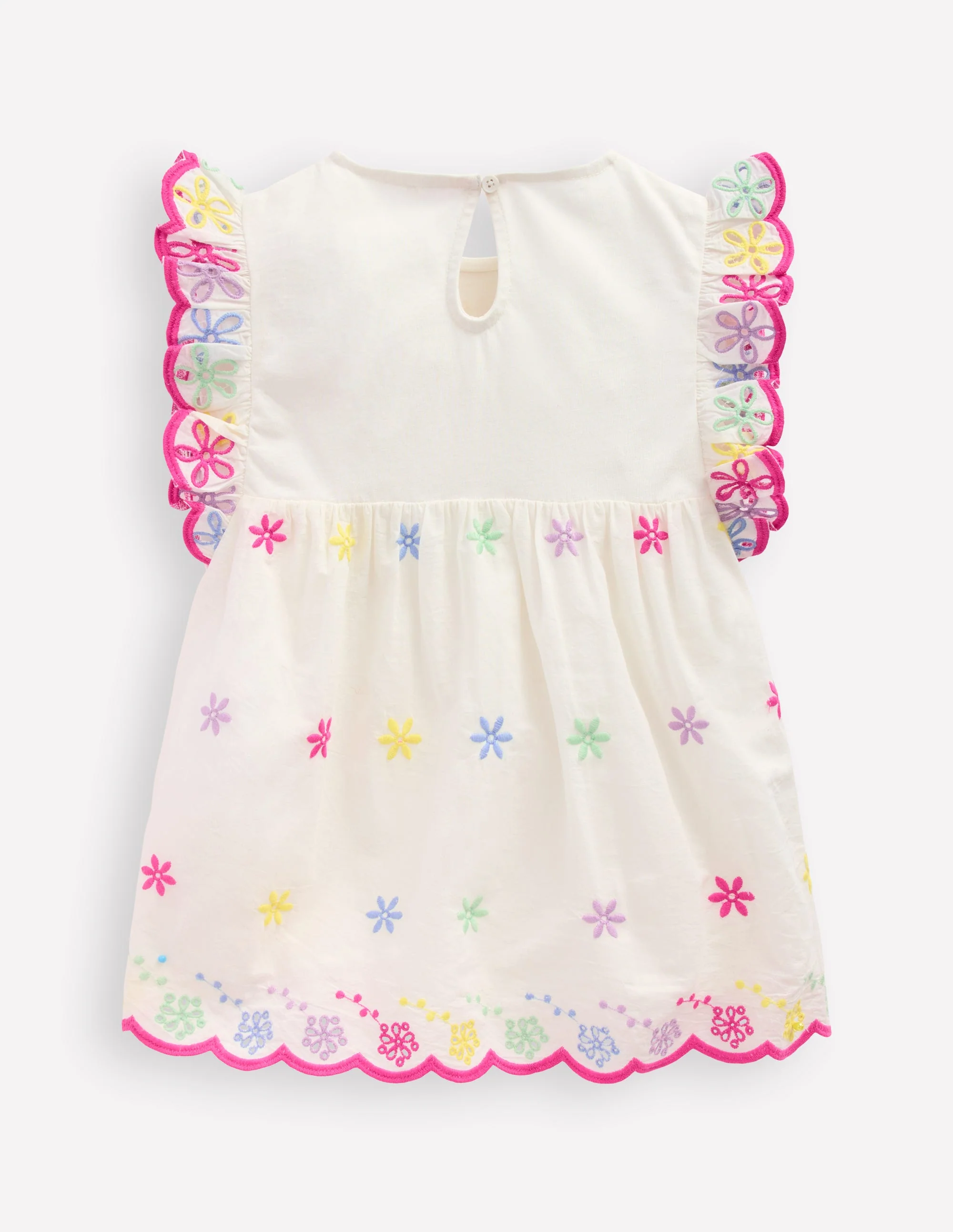Fabric Mix Broderie Top-Coconut Milk - Image 2