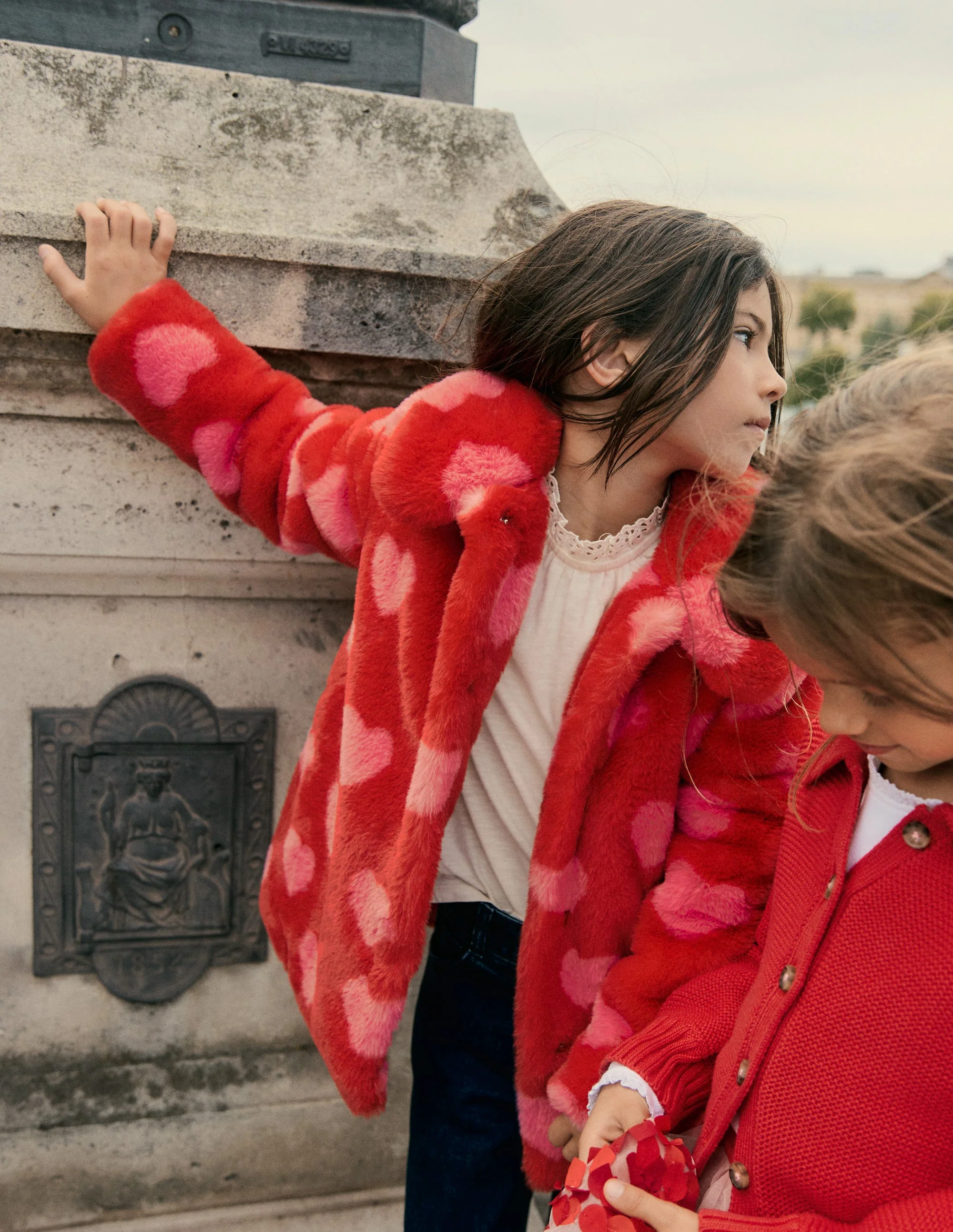 Faux Fur Collared Coat-Hearts - Image 6