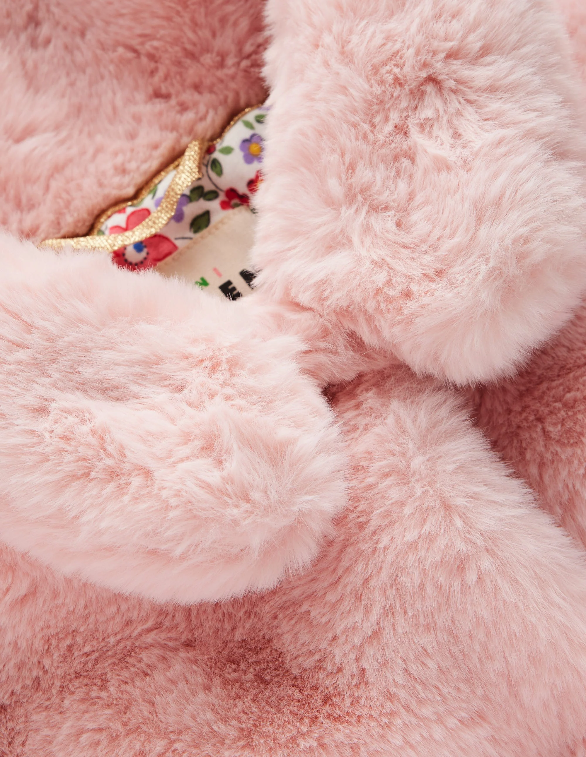 Faux Fur Collared Coat-Pink - Image 3