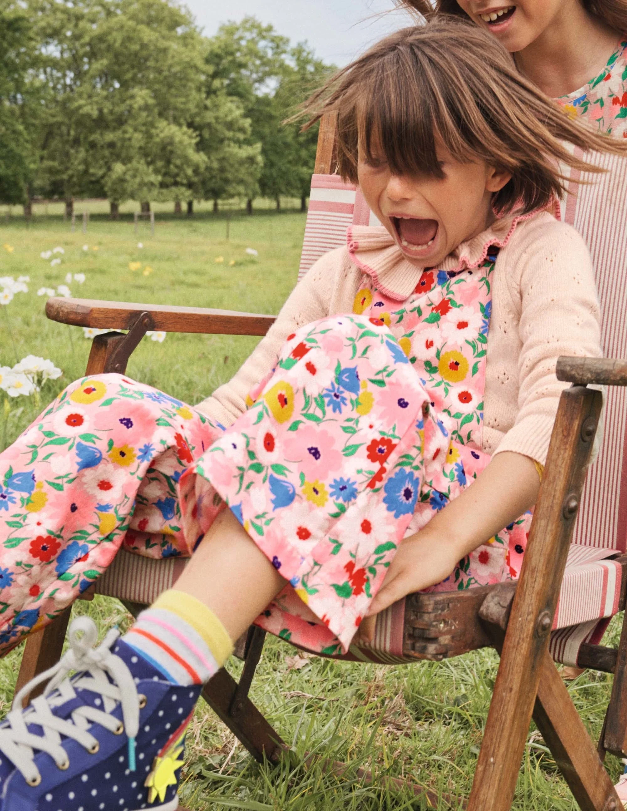 Floral Dungarees-Boto Pink Painterly Floral - Image 4