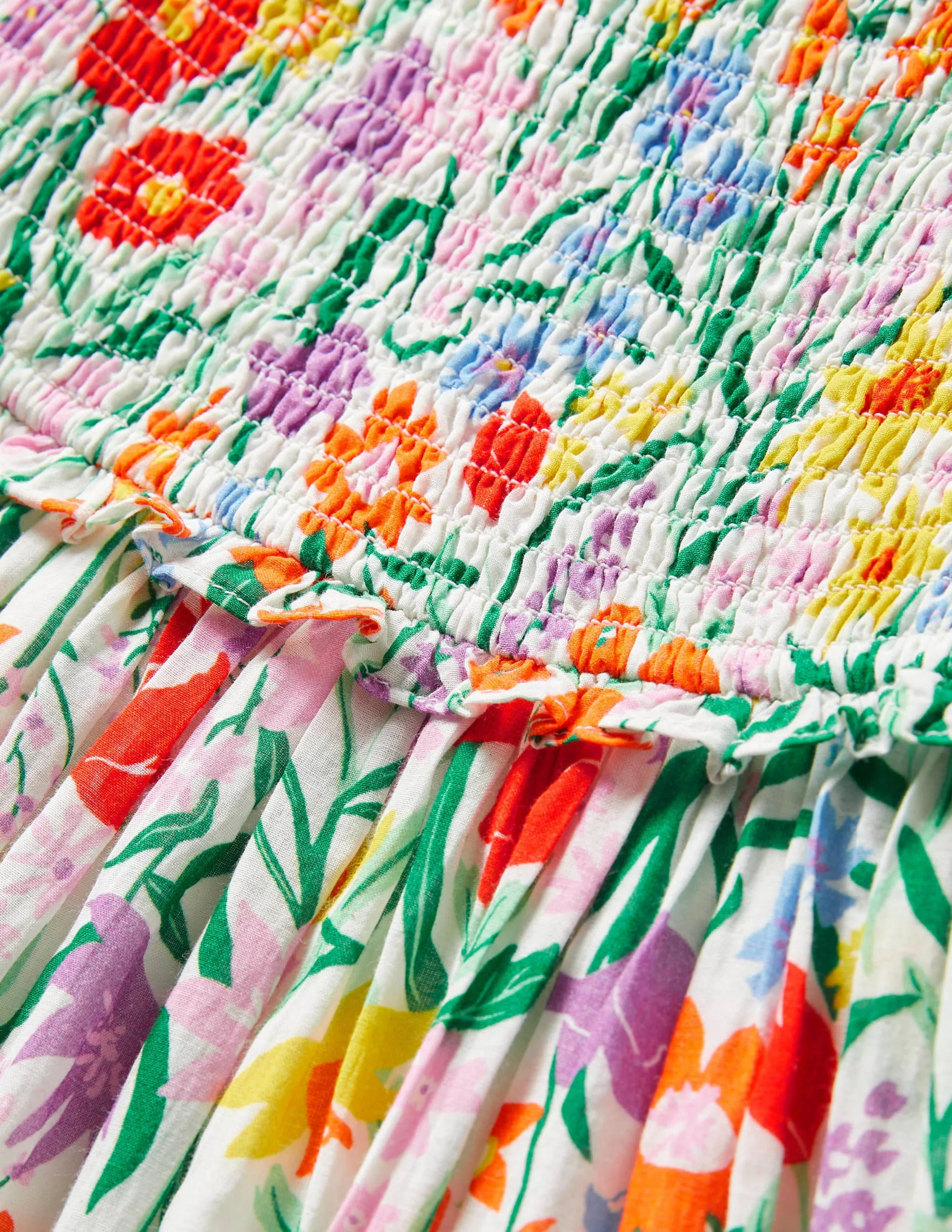 Floral Smocked Dress-Multi Spring Meadow - Image 3