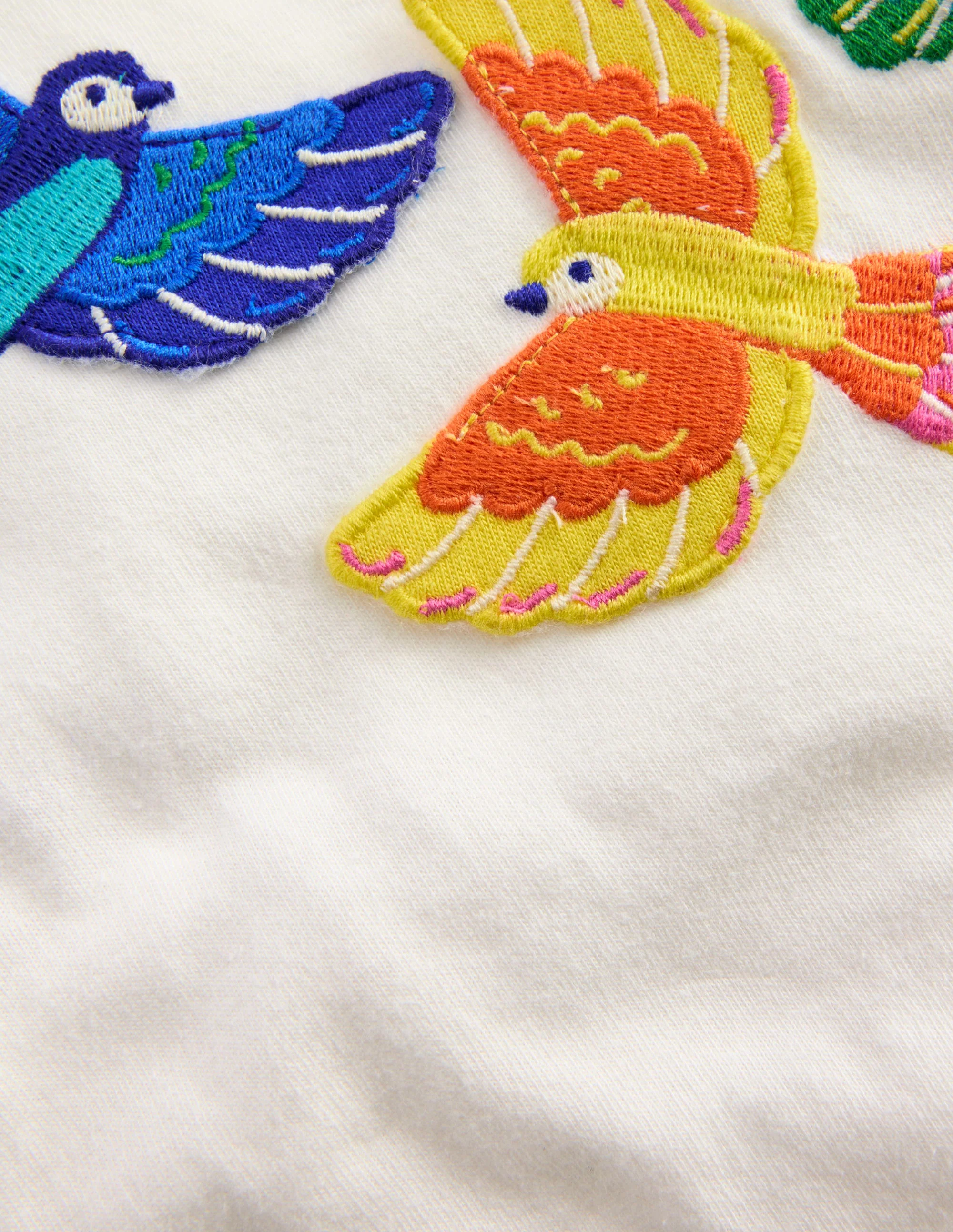 Flutter Short Sleeve T-shirt-Ivory Birds - Image 3