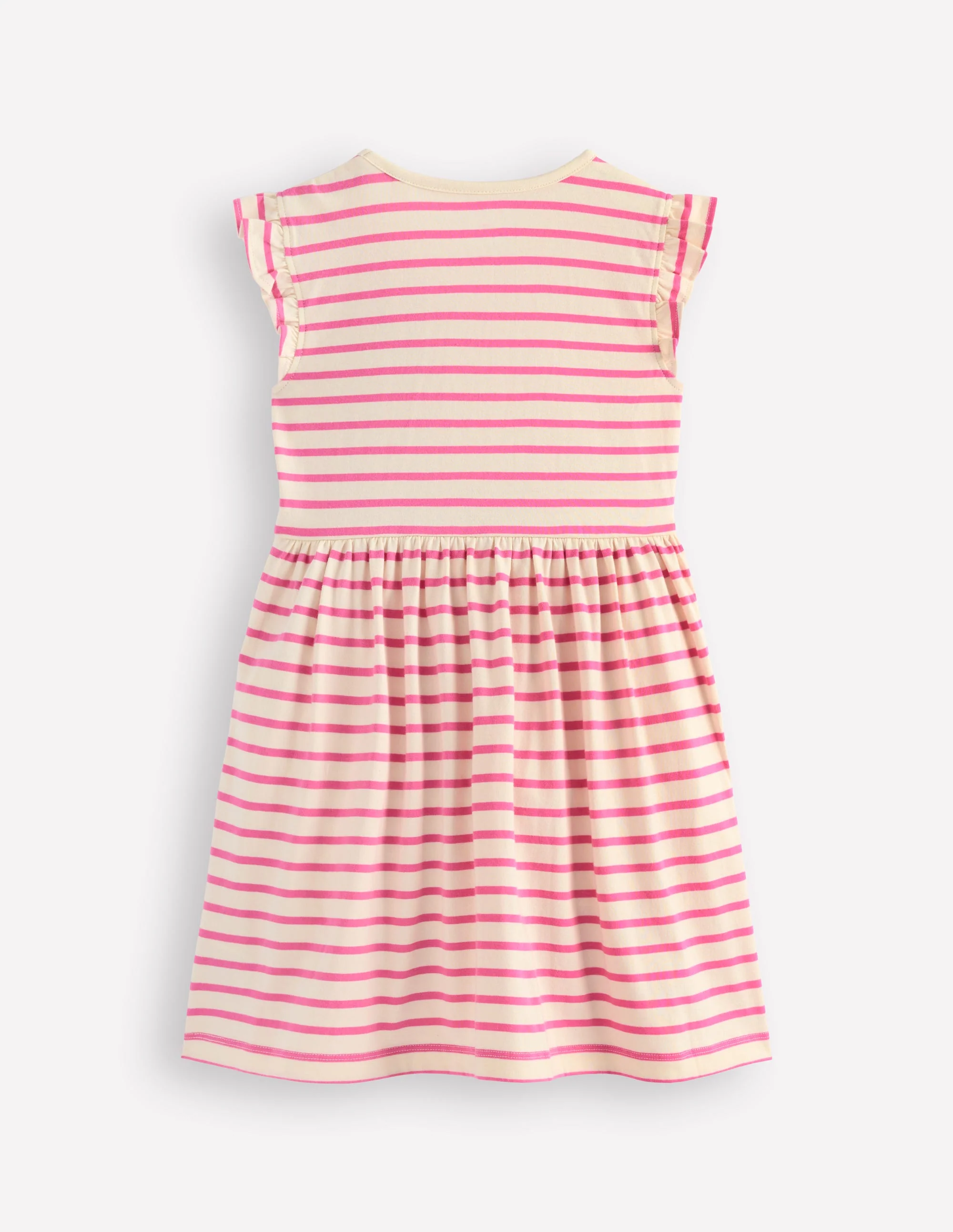 Flutter Sleeve Appliqué Dress-Pink Stripe Cakes - Image 2