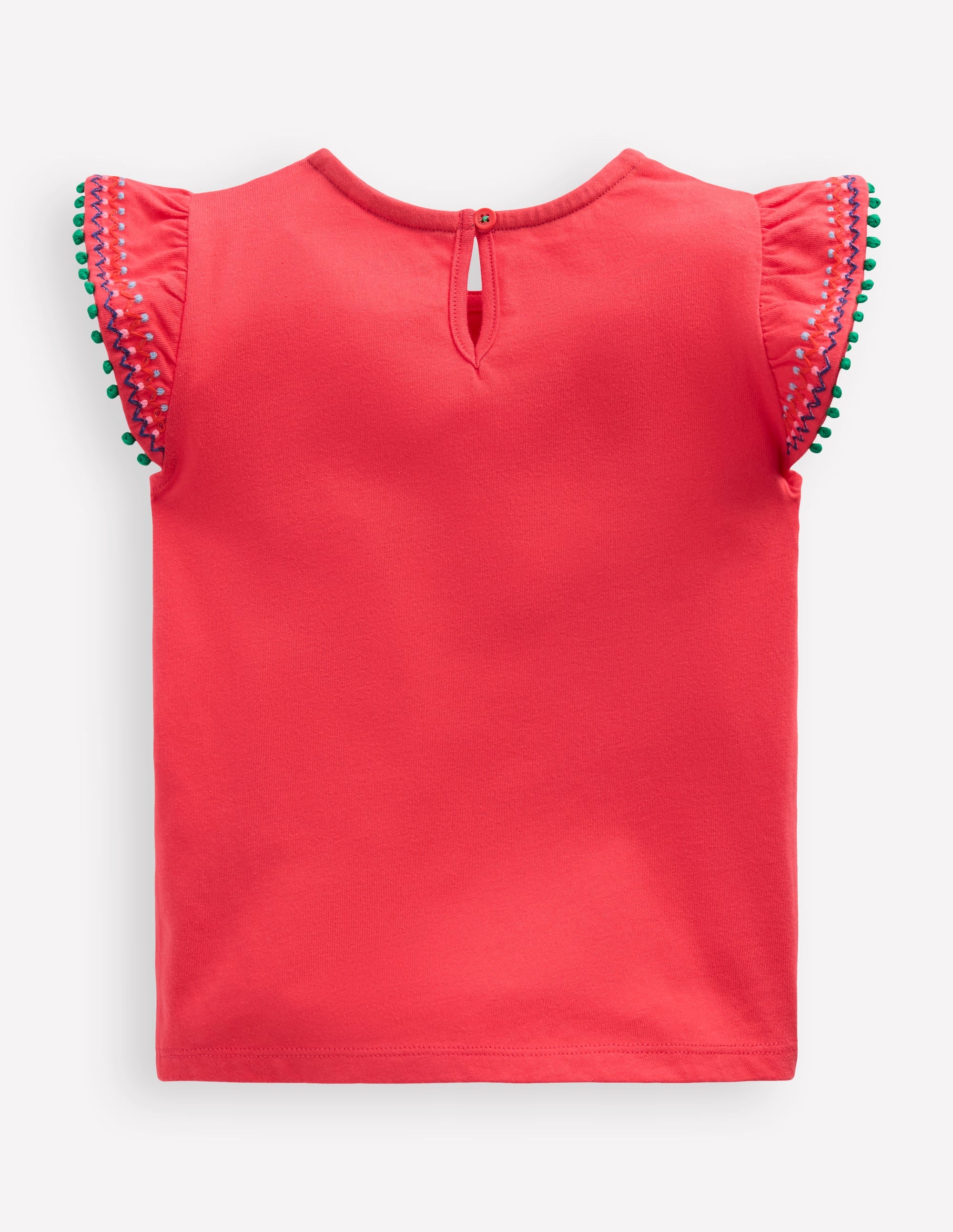 Flutter Sleeve Trim Top-Jam Red - Image 2