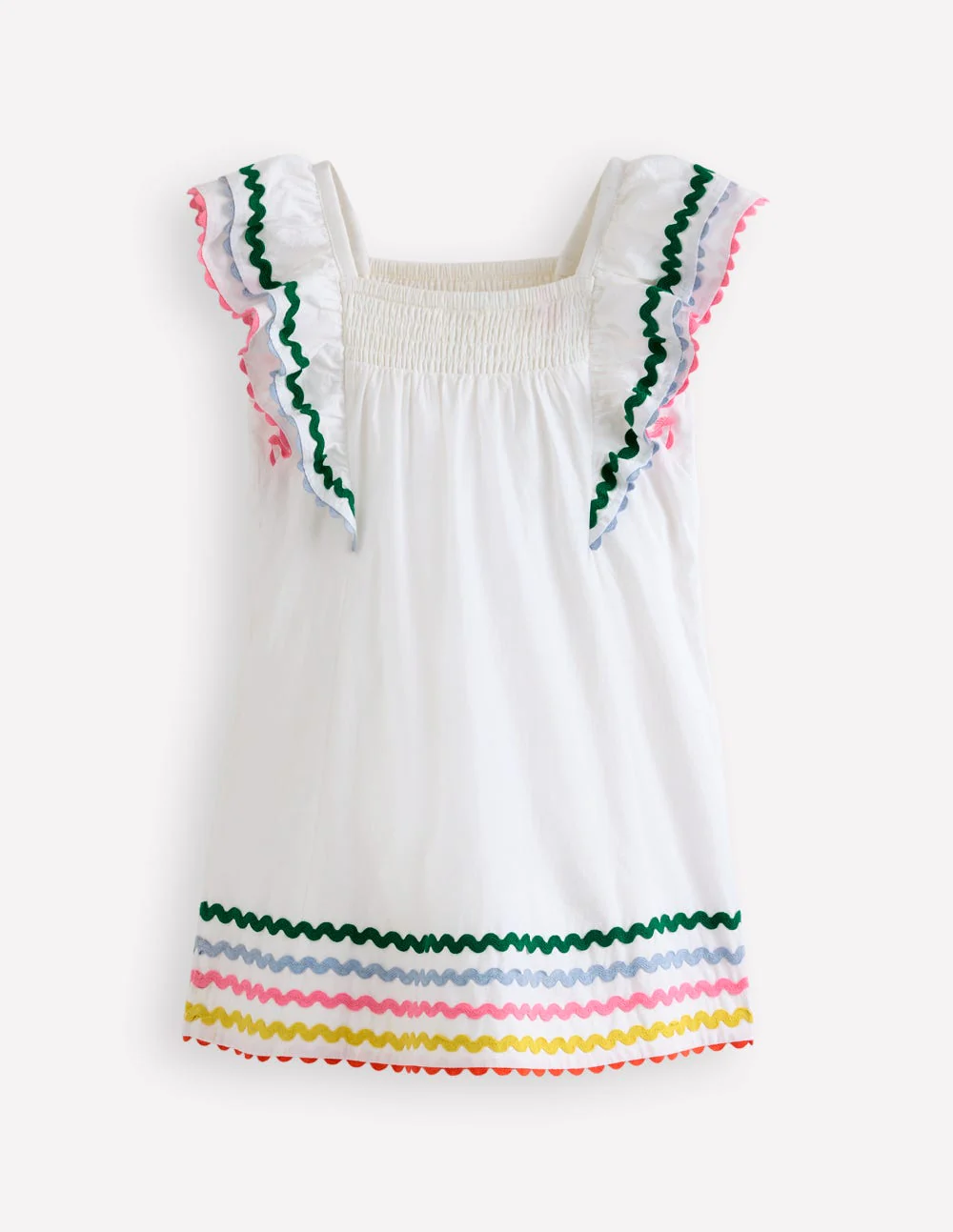 Flutter Sleeve Woven Dress-Soft Ivory - Image 2