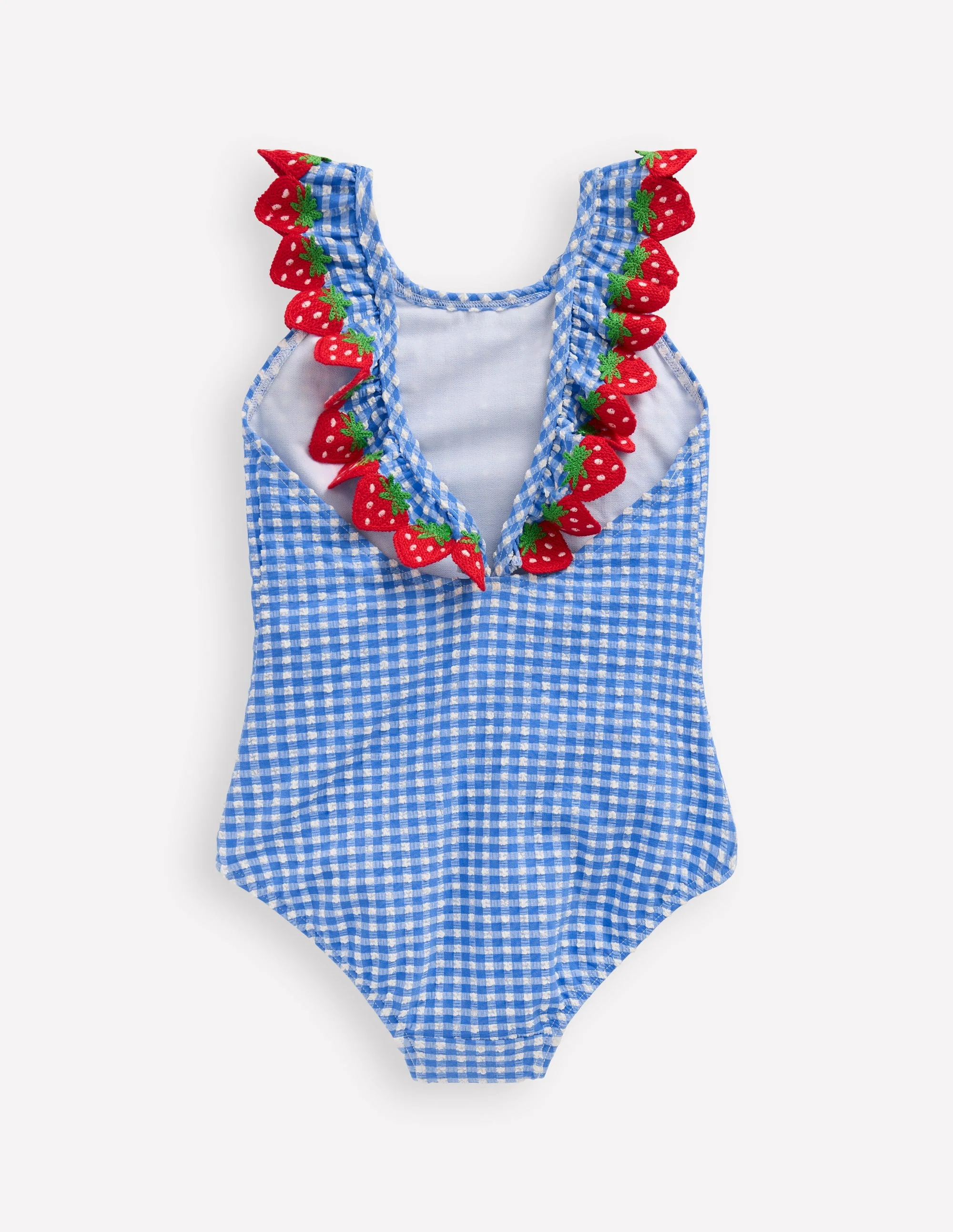Flutter Trim Swimsuit-Glacier Blue Gingham - Image 2