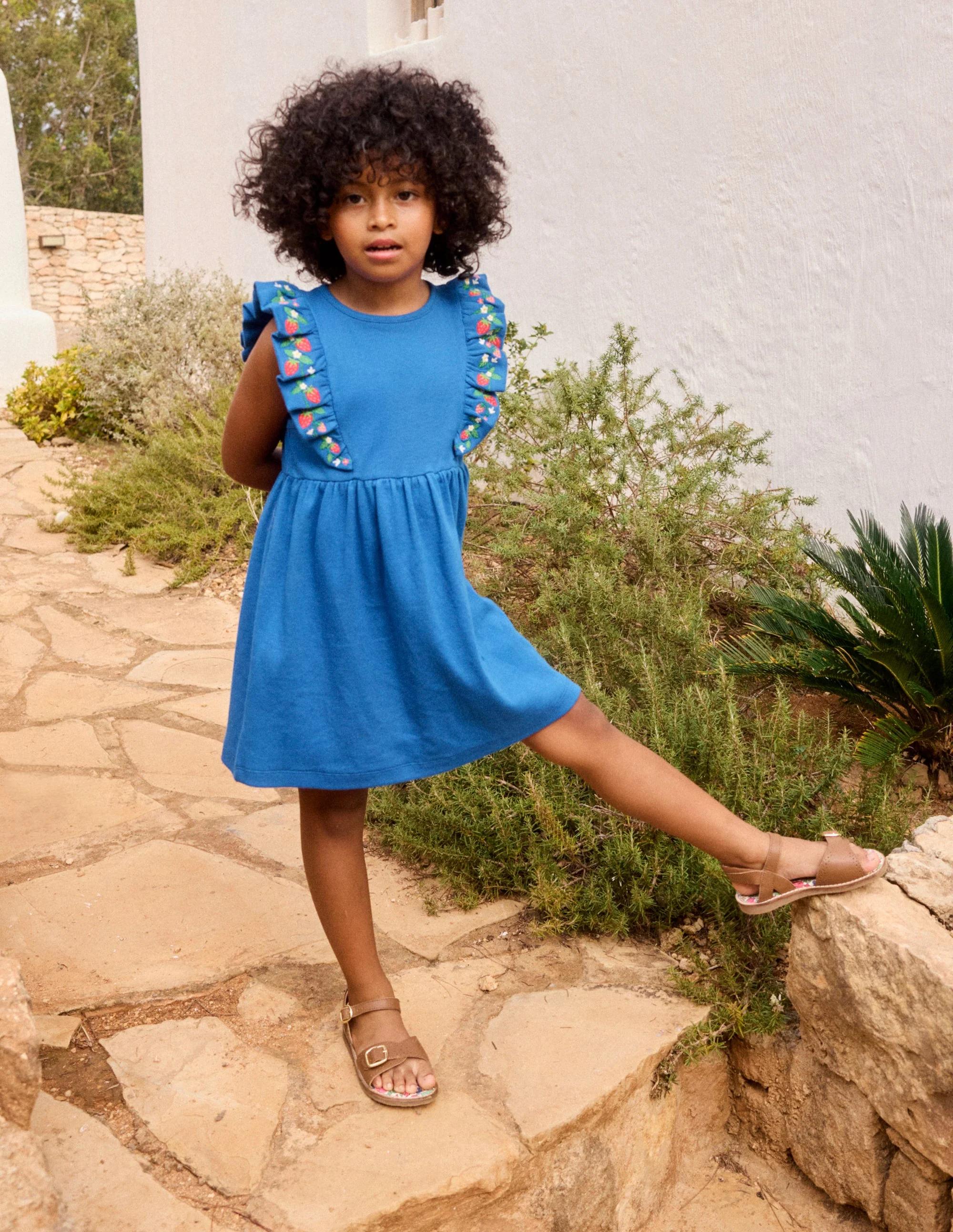 Frieda Embroidered Dress-Gallery Blue - Image 4