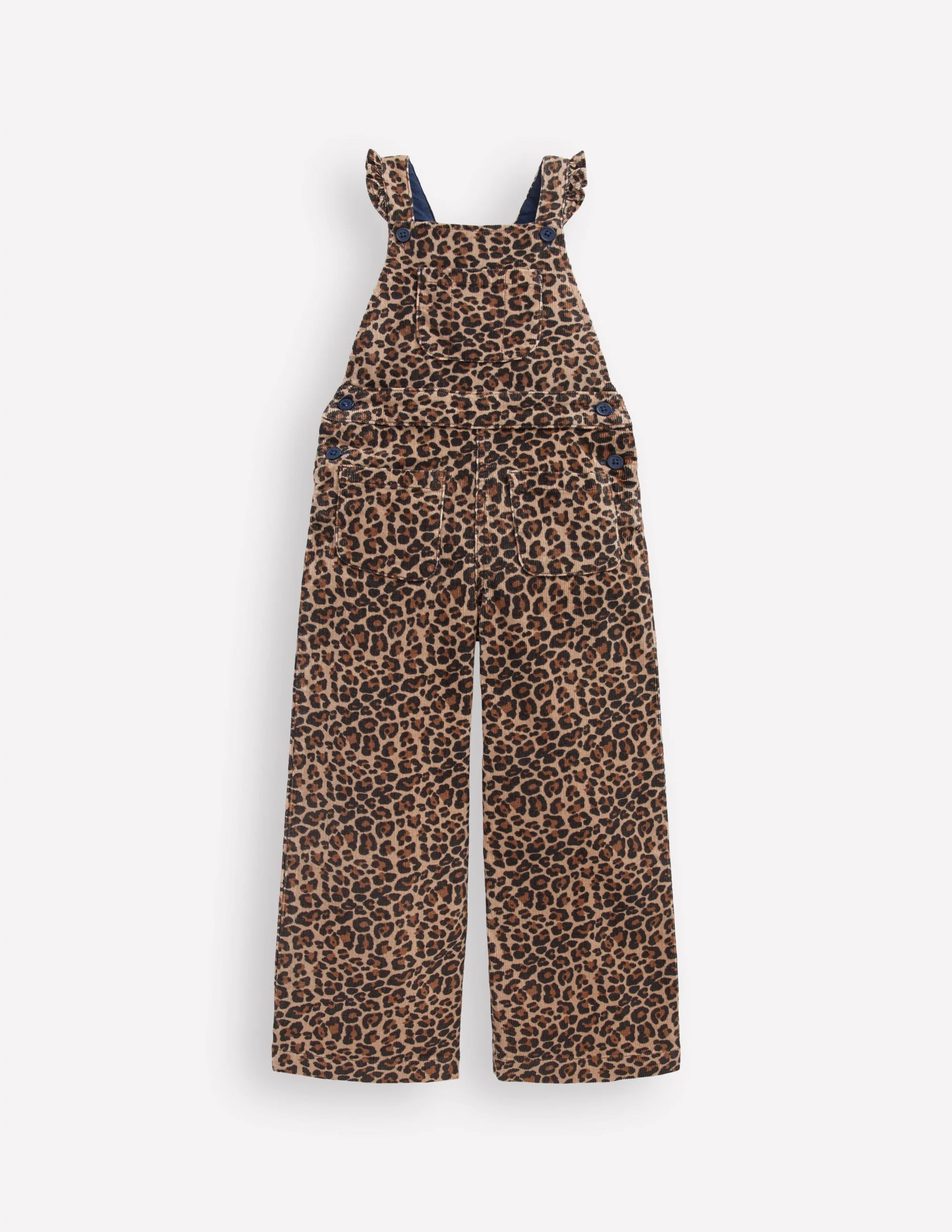 Frill Dungarees-Leopard