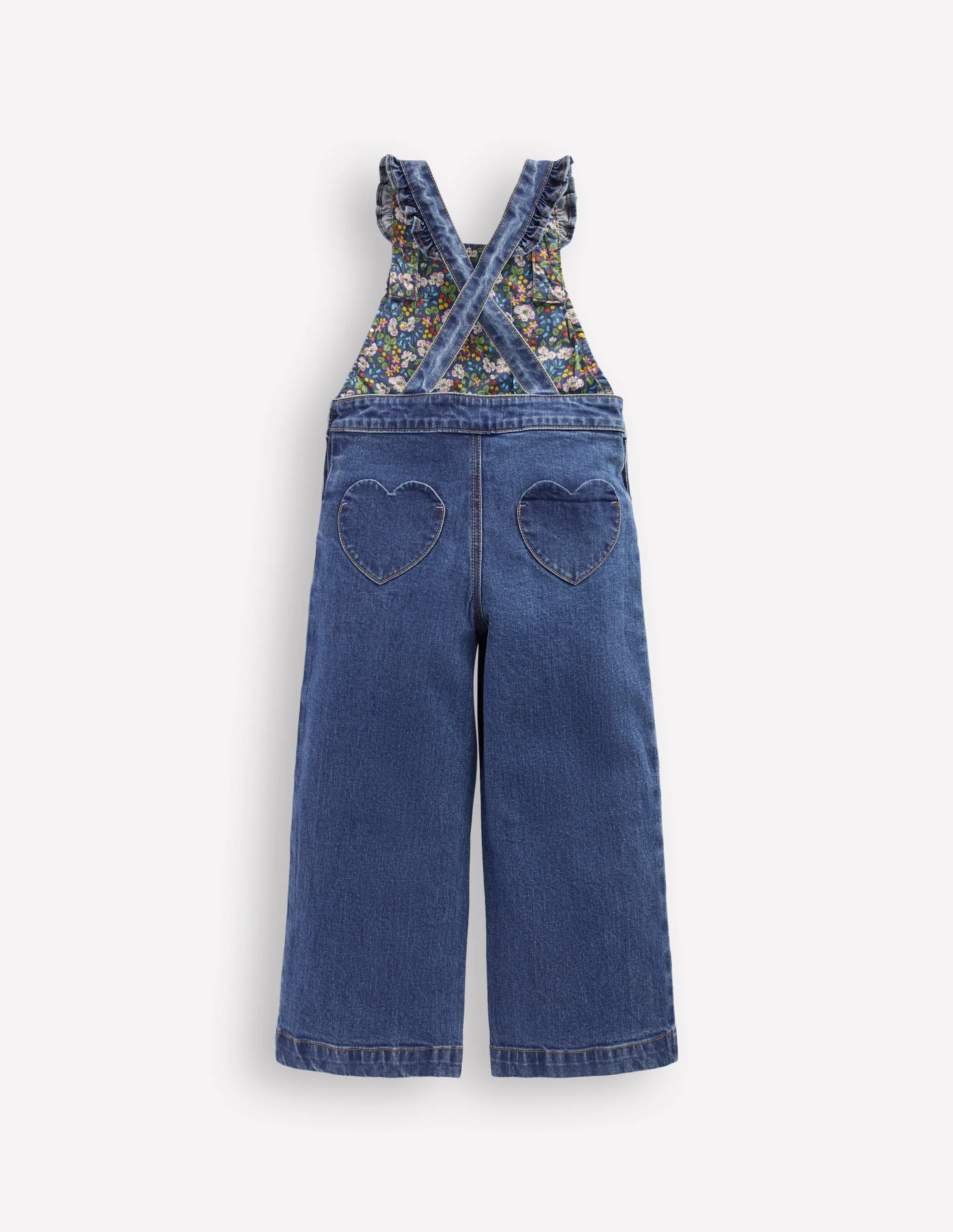 Frill Dungarees-Mid Vintage Heart Applique - Image 2