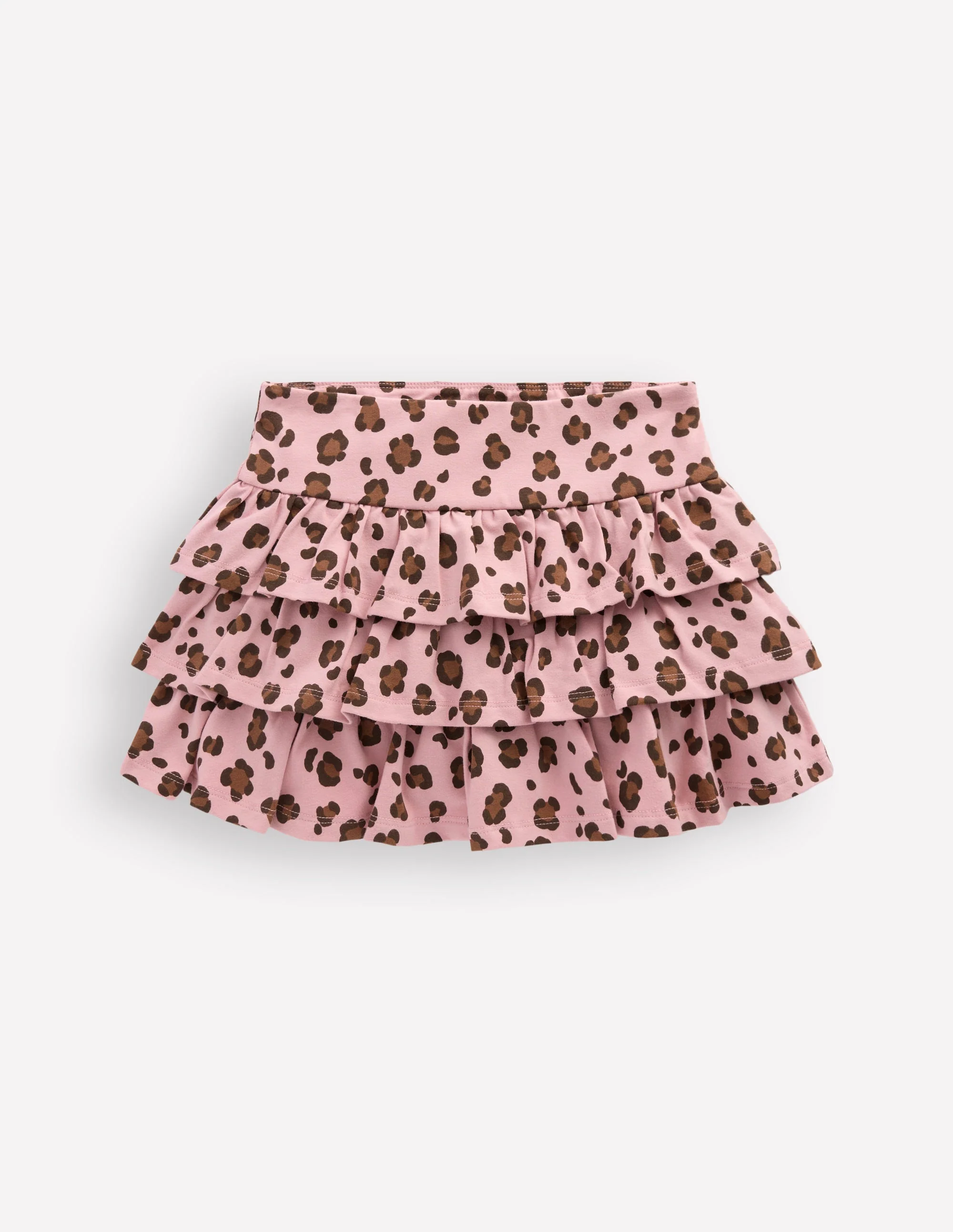 Frill Jersey Skort-Pink Leopard