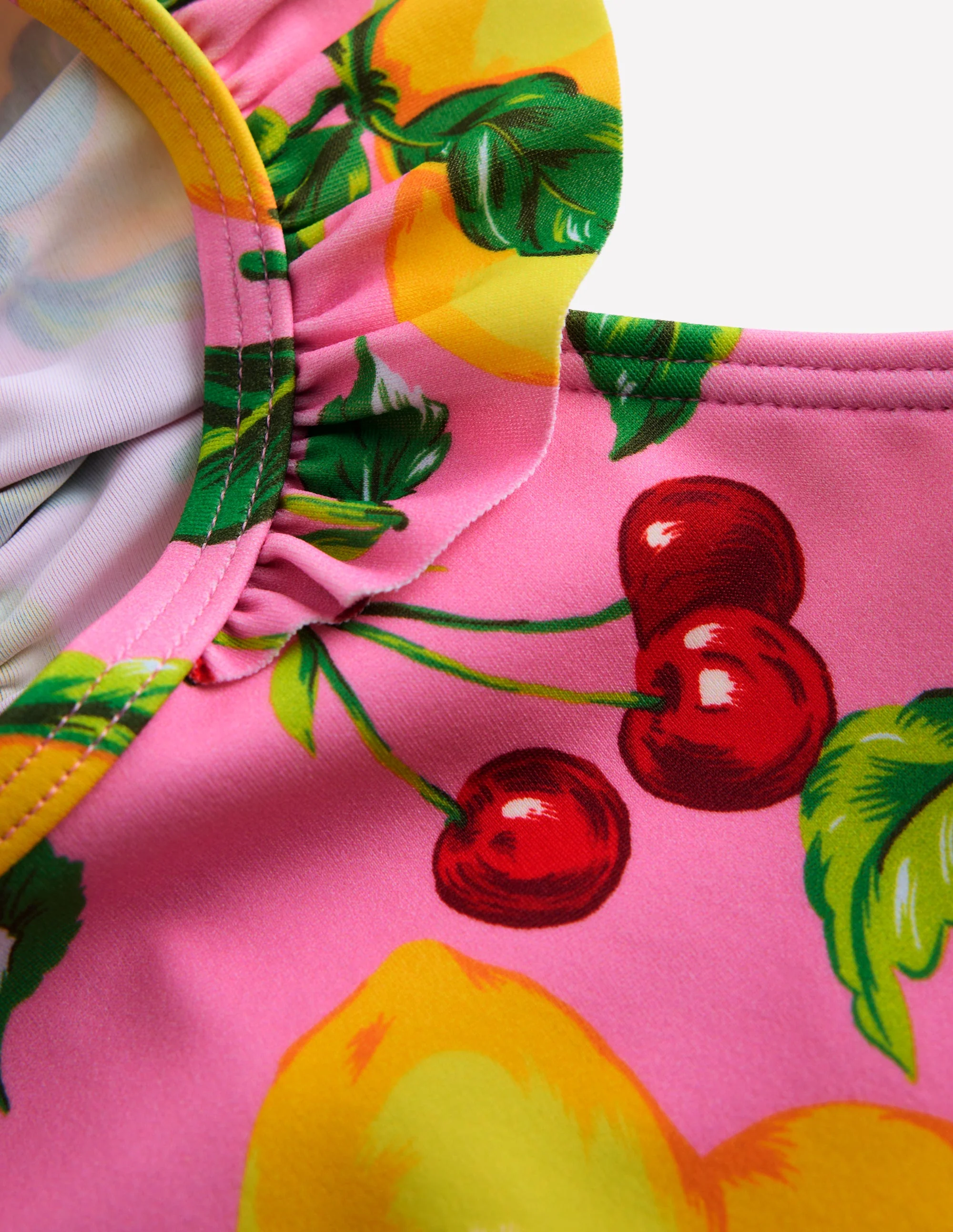 Frill Strap Bikini-Pink Lemons and Cherries - Image 3