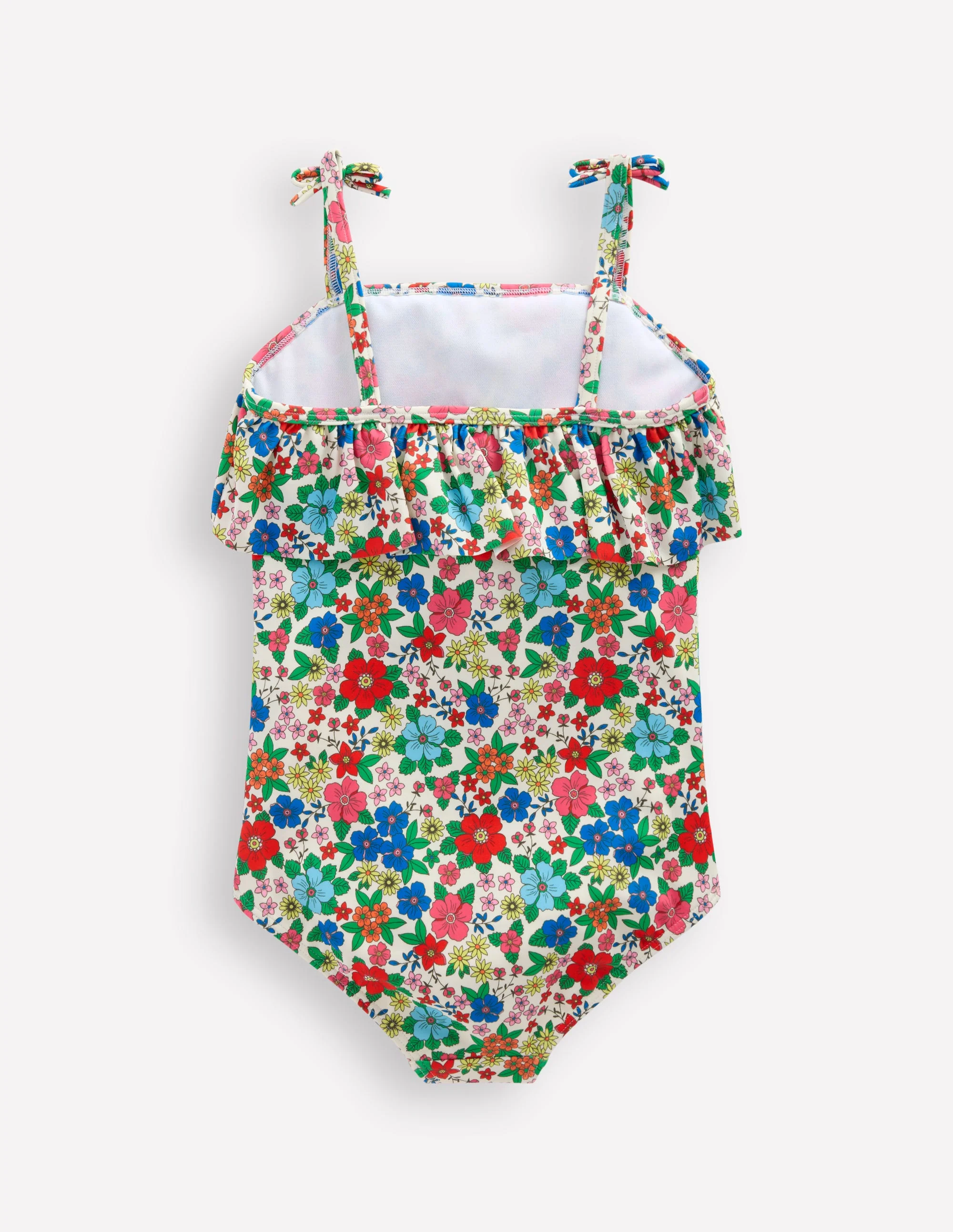 Frill Tie Detail Swimsuit-Multi Holiday Flowerbed - Image 2