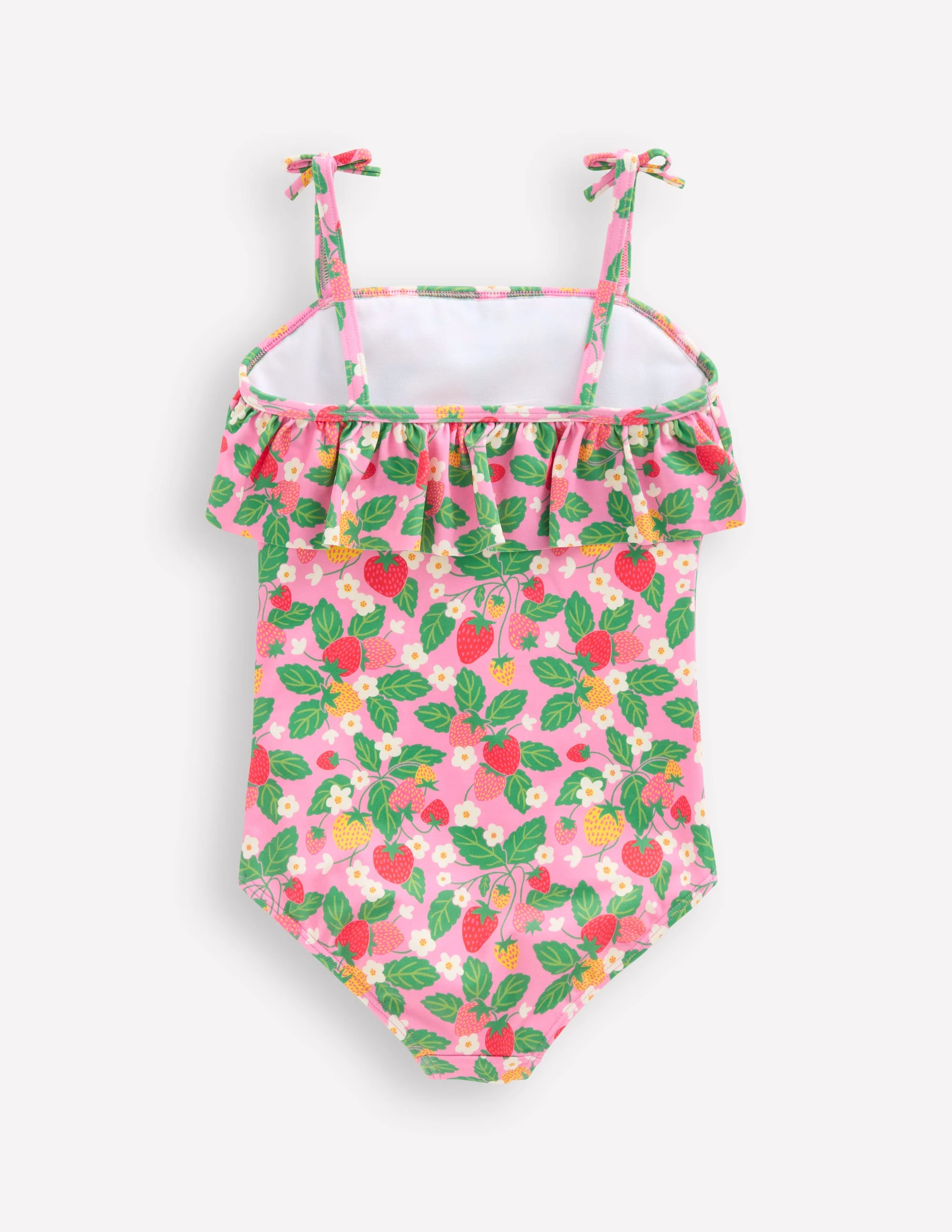 Frill Tie Detail Swimsuit-Pink Strawberry Patch - Image 2