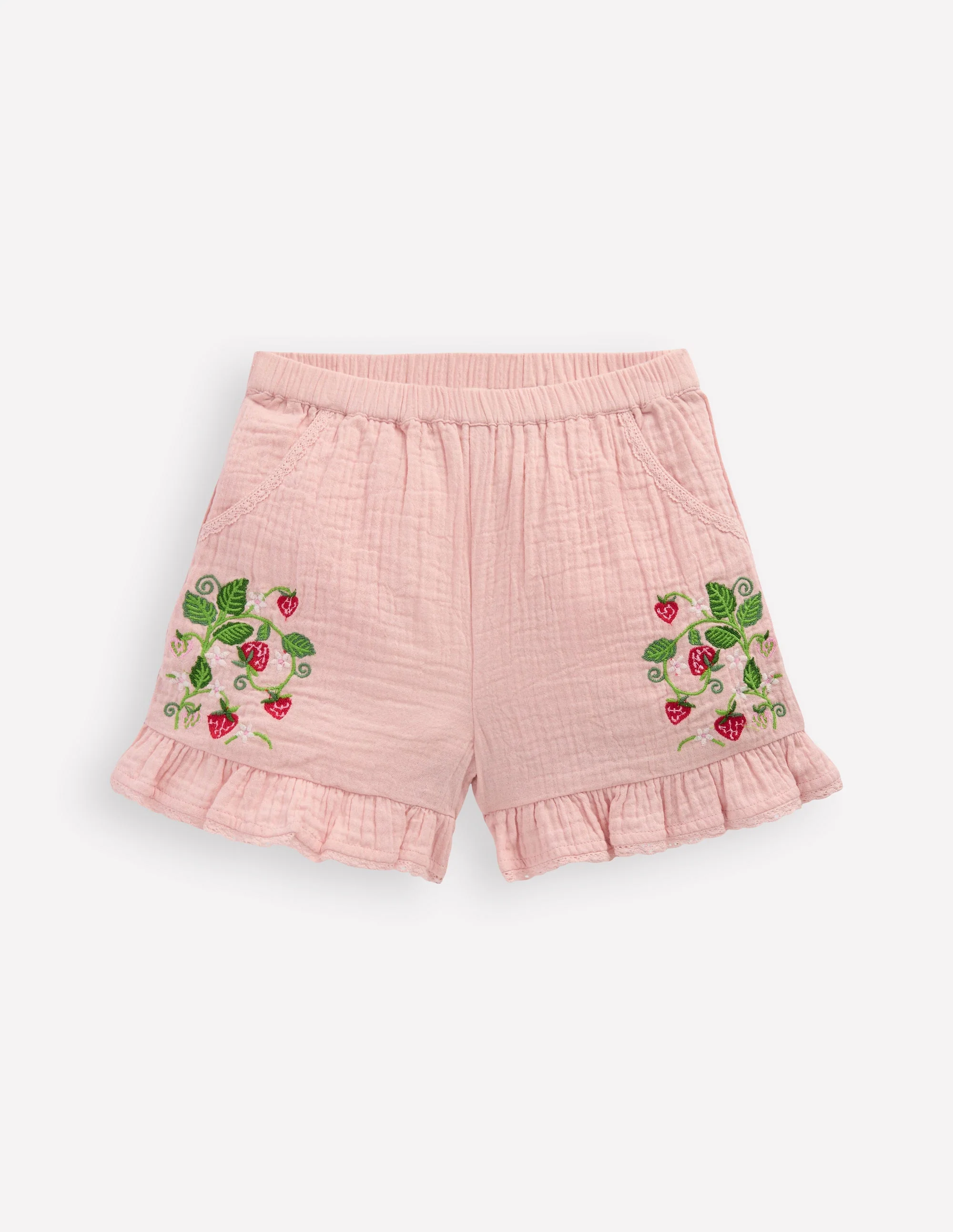 Frill Woven Shorts-Lotus Strawberry - Image 3