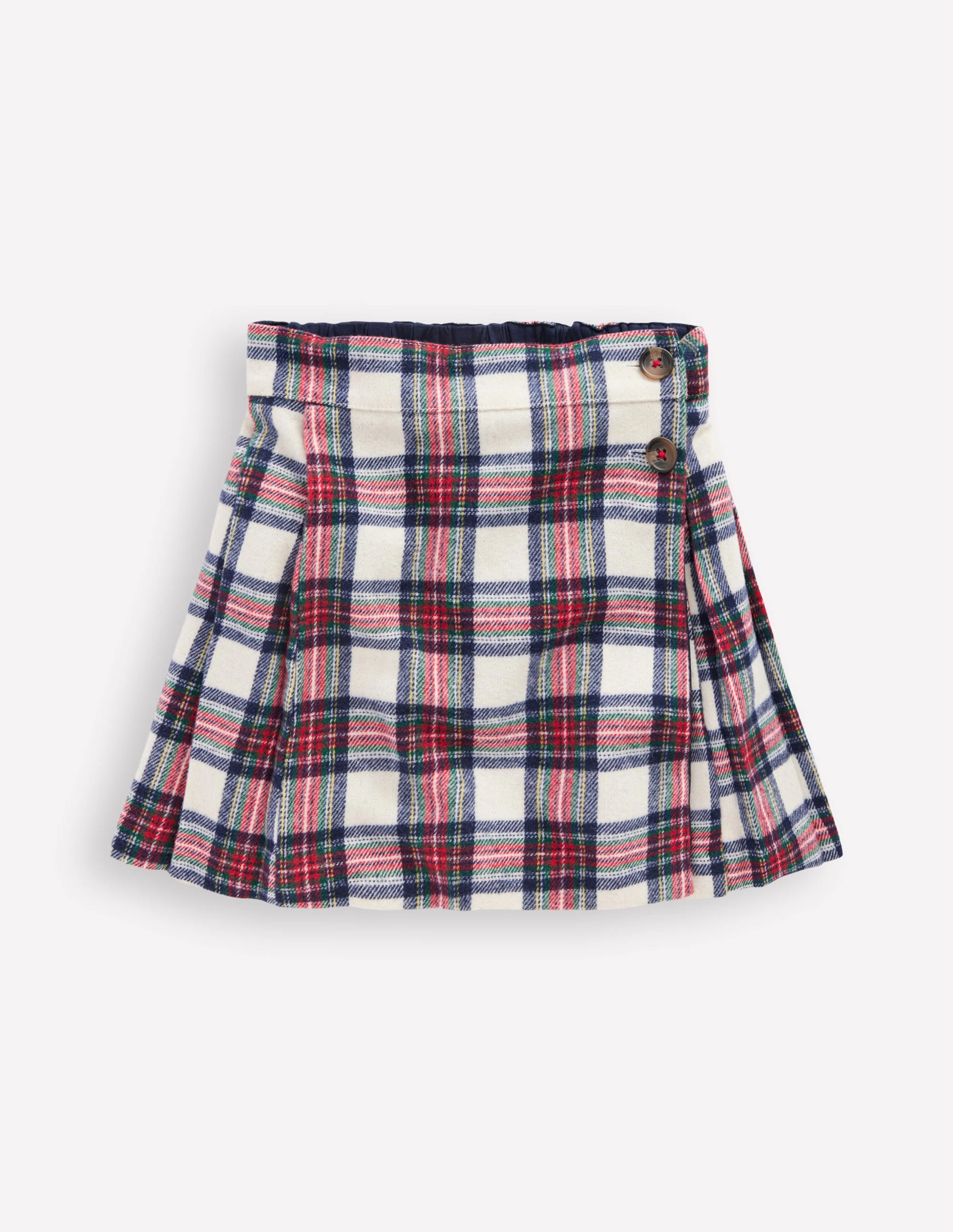 Fully Lined Button Kilt-Red and Soft Ivory Tartan - Image 2