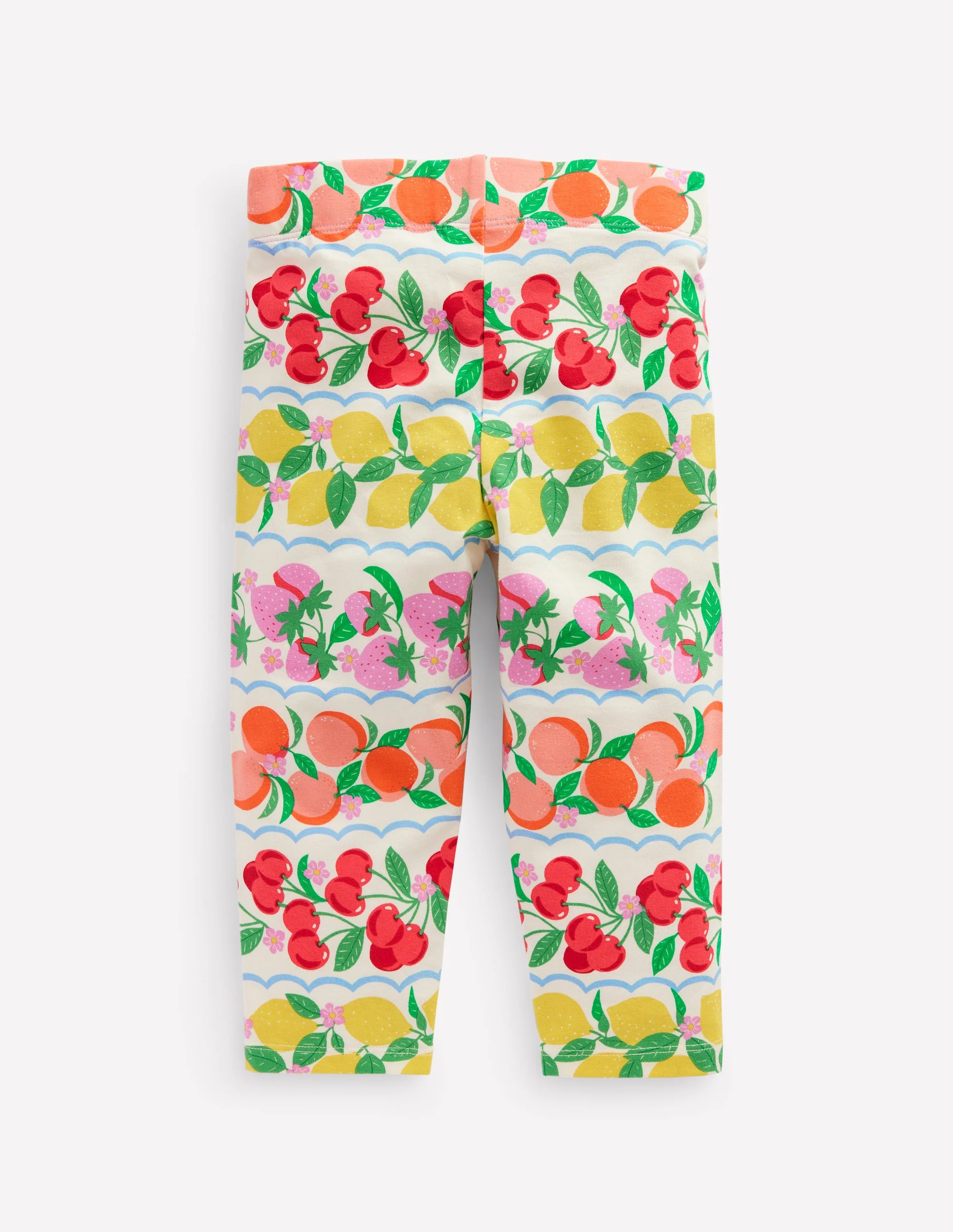 Fun Cropped Leggings-Rainbow Fruit Stripe - Image 2
