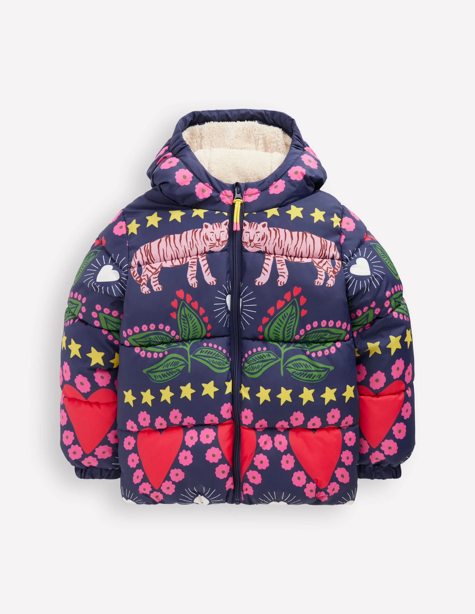Fun Padded Coat-College Navy Tiger Stripe - Image 4