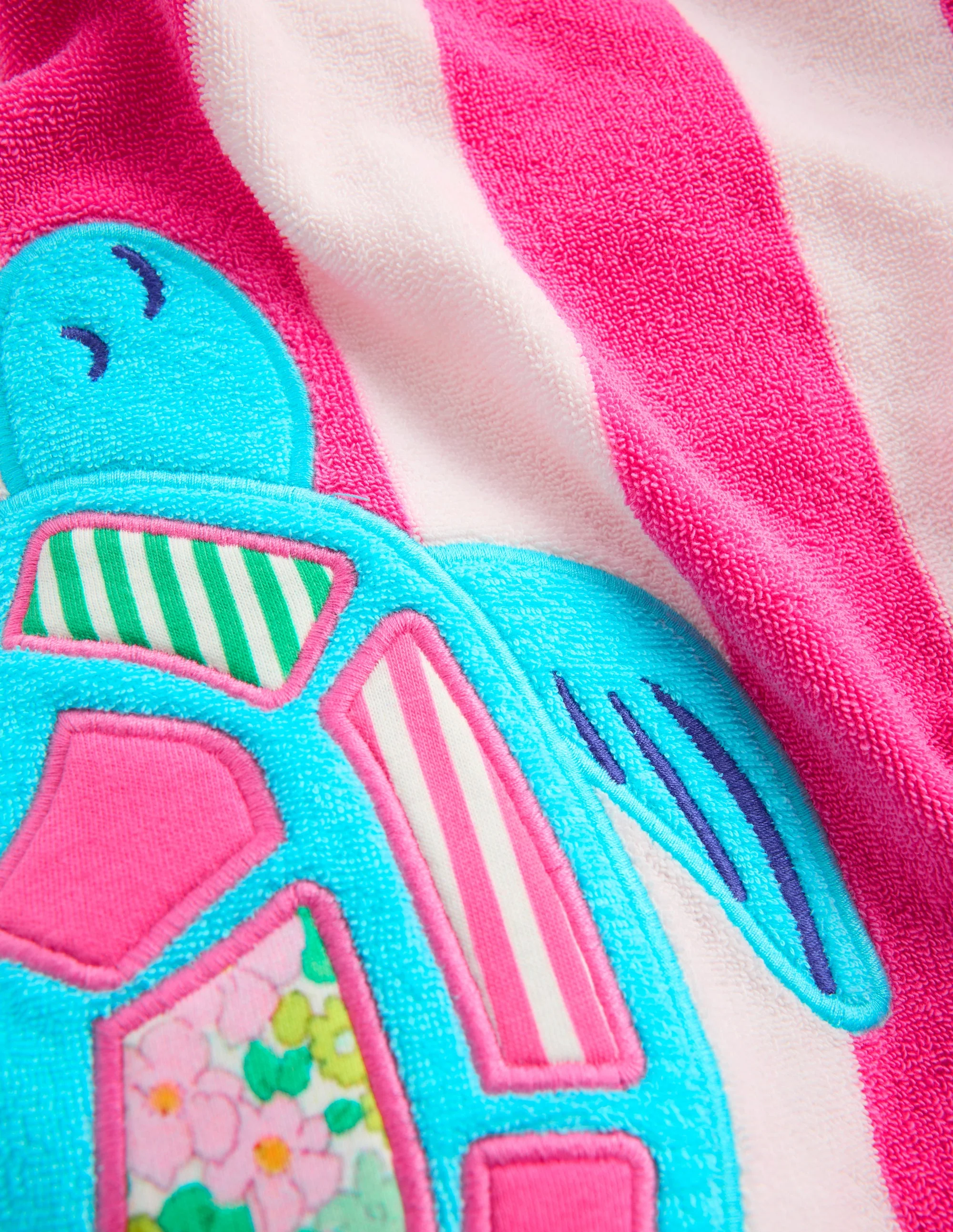 Fun Romie Towelling Zip-Up-Sorbet Pink Turtles - Image 3