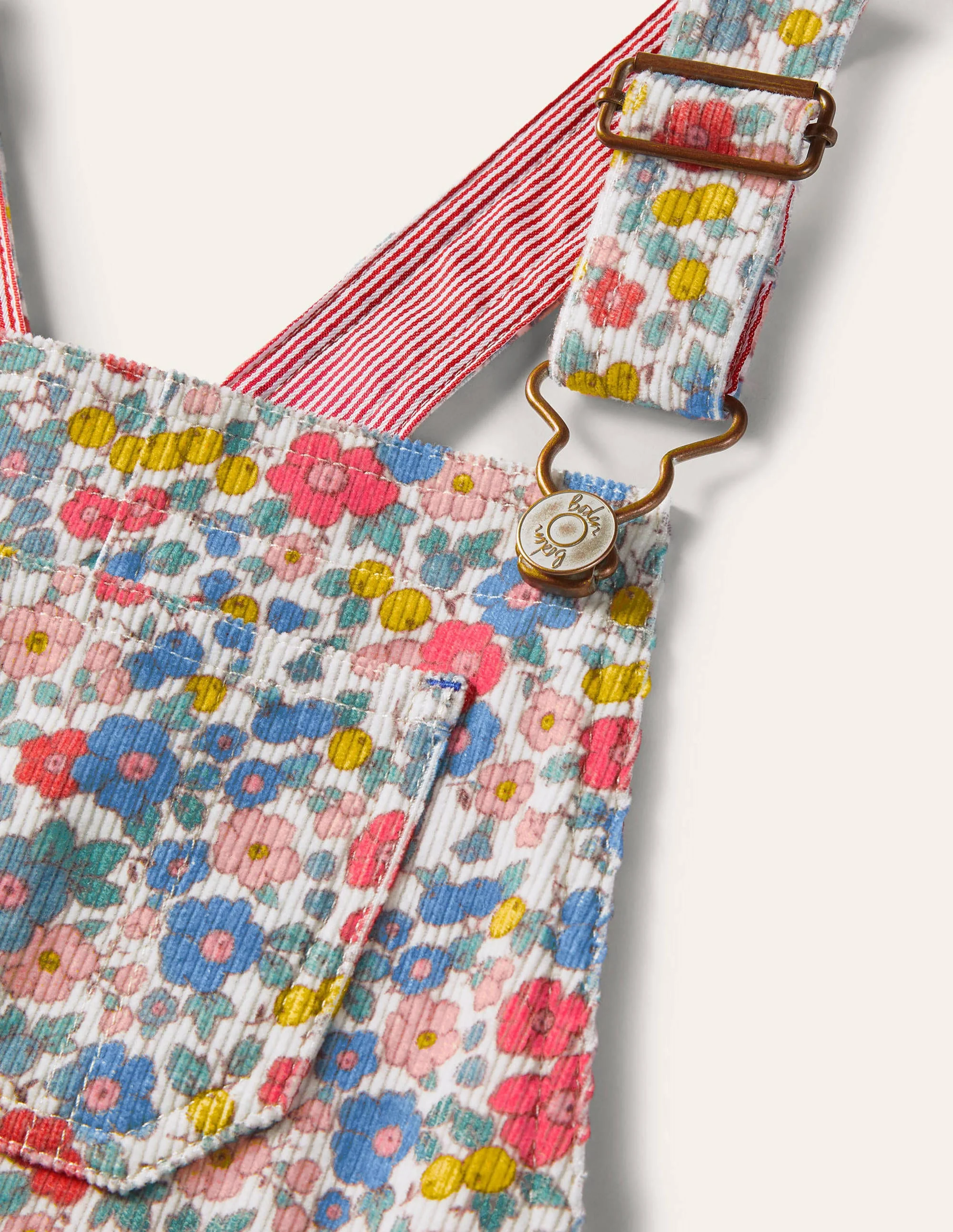 Fun Short Dungarees-Multi Apple Blossom Floral - Image 3