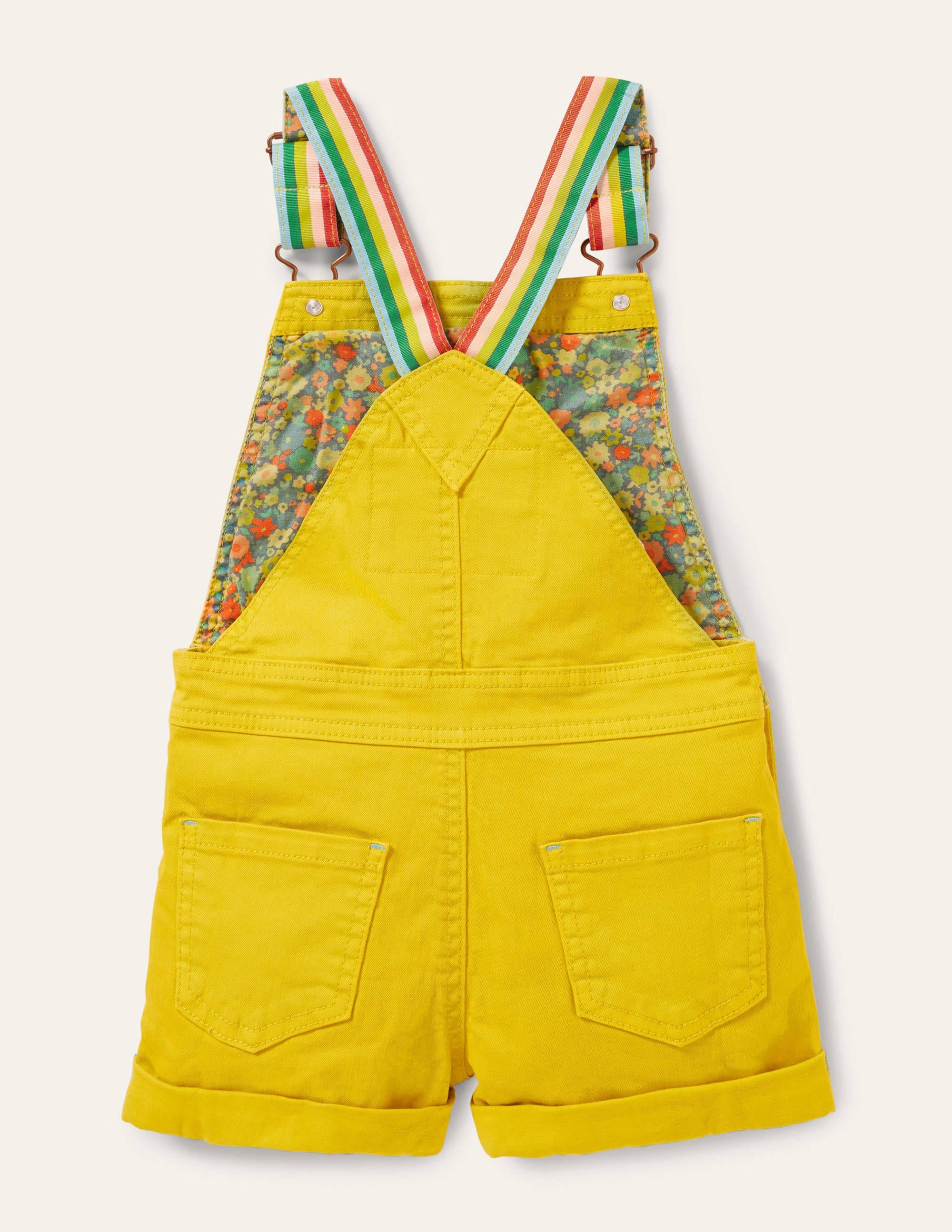 Fun Short Dungarees-Sweetcorn Yellow Flower - Image 2