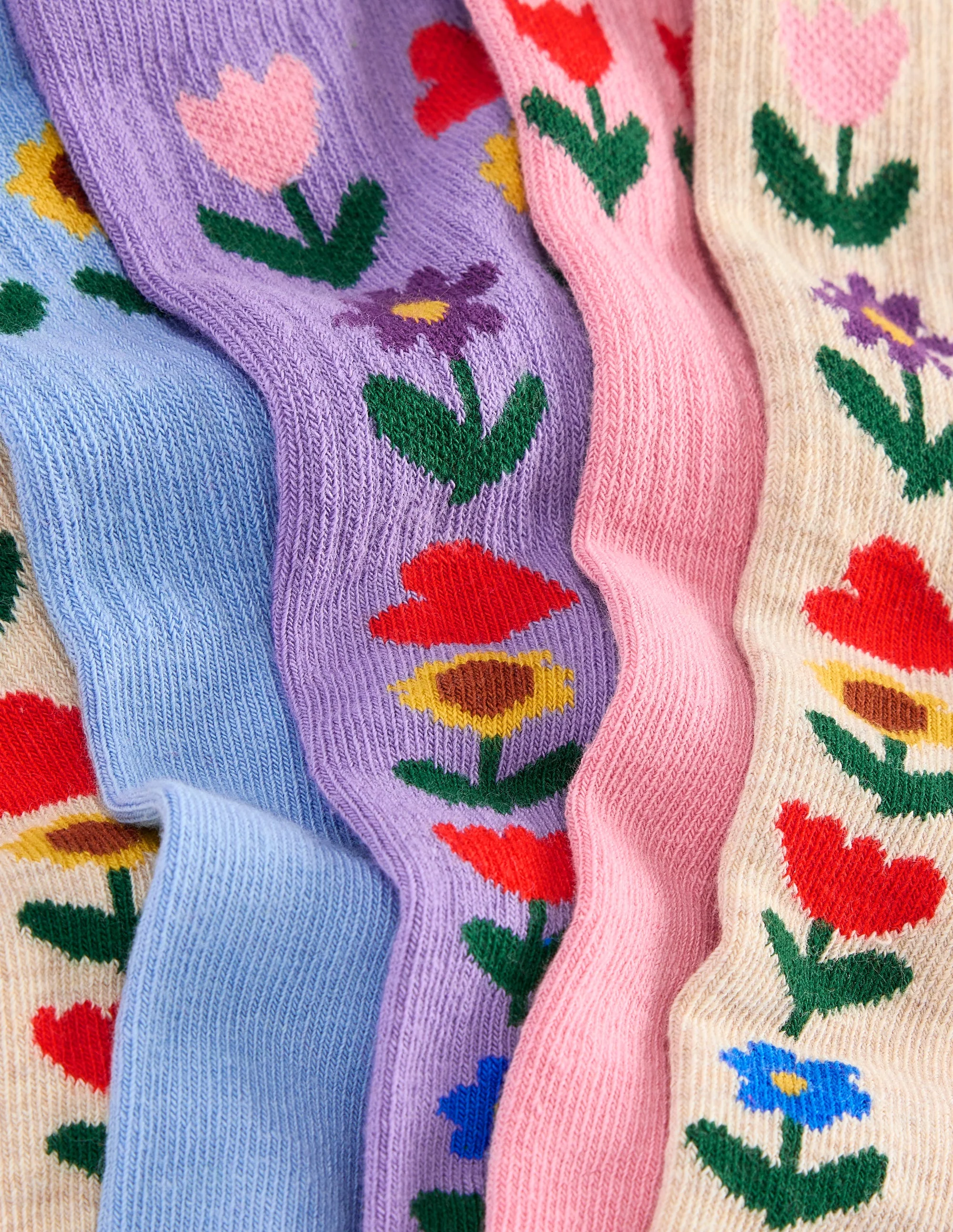Girls Fun Trim Socks 5 Pack-Sunflower Garden - Image 2