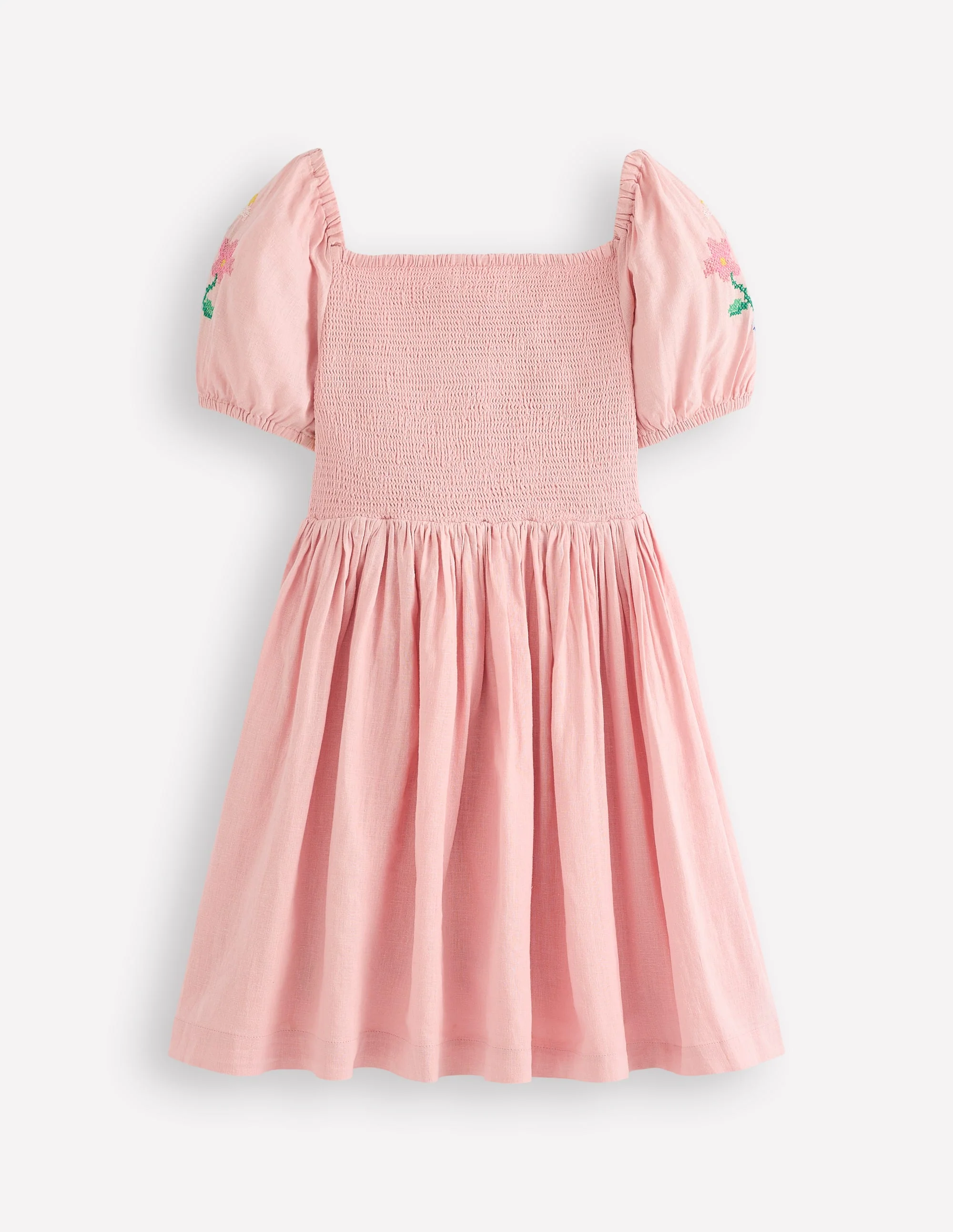 Gwendolyn Cotton Linen Dress-Pink - Image 2