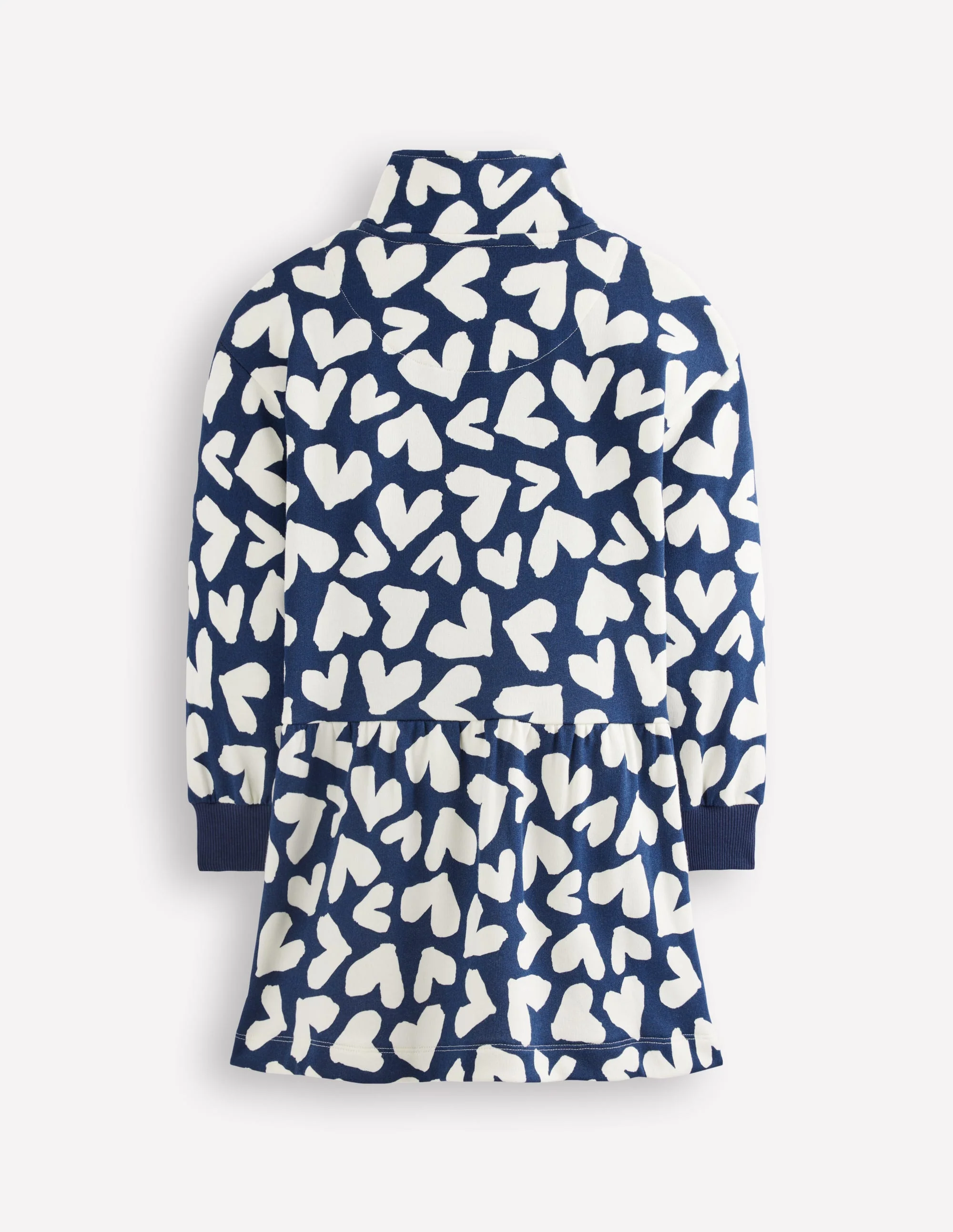 Half Zip Sweat Dress-College Navy Collage Hearts - Image 2
