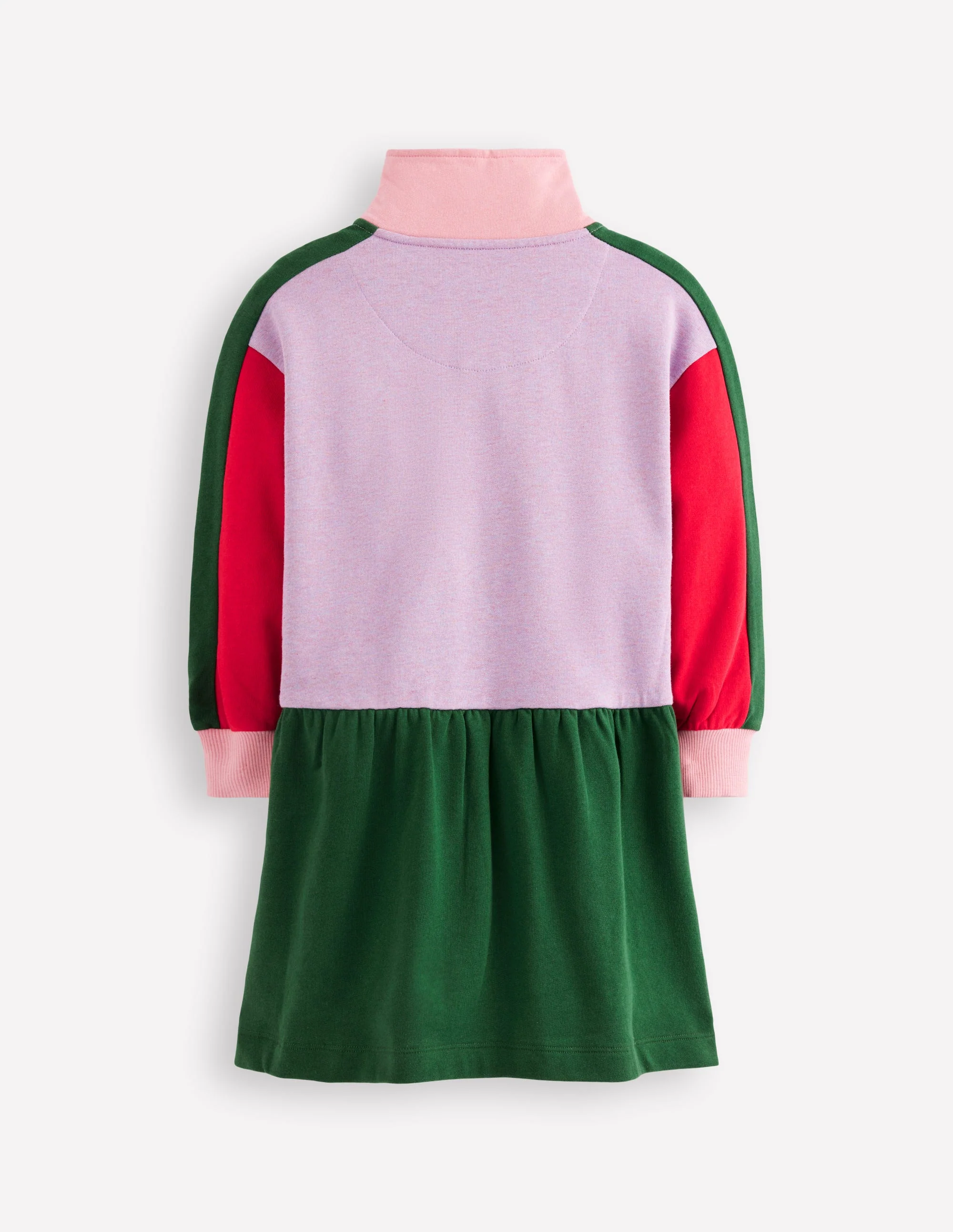 Half Zip Sweat Dress-Colour Block Marl - Image 3