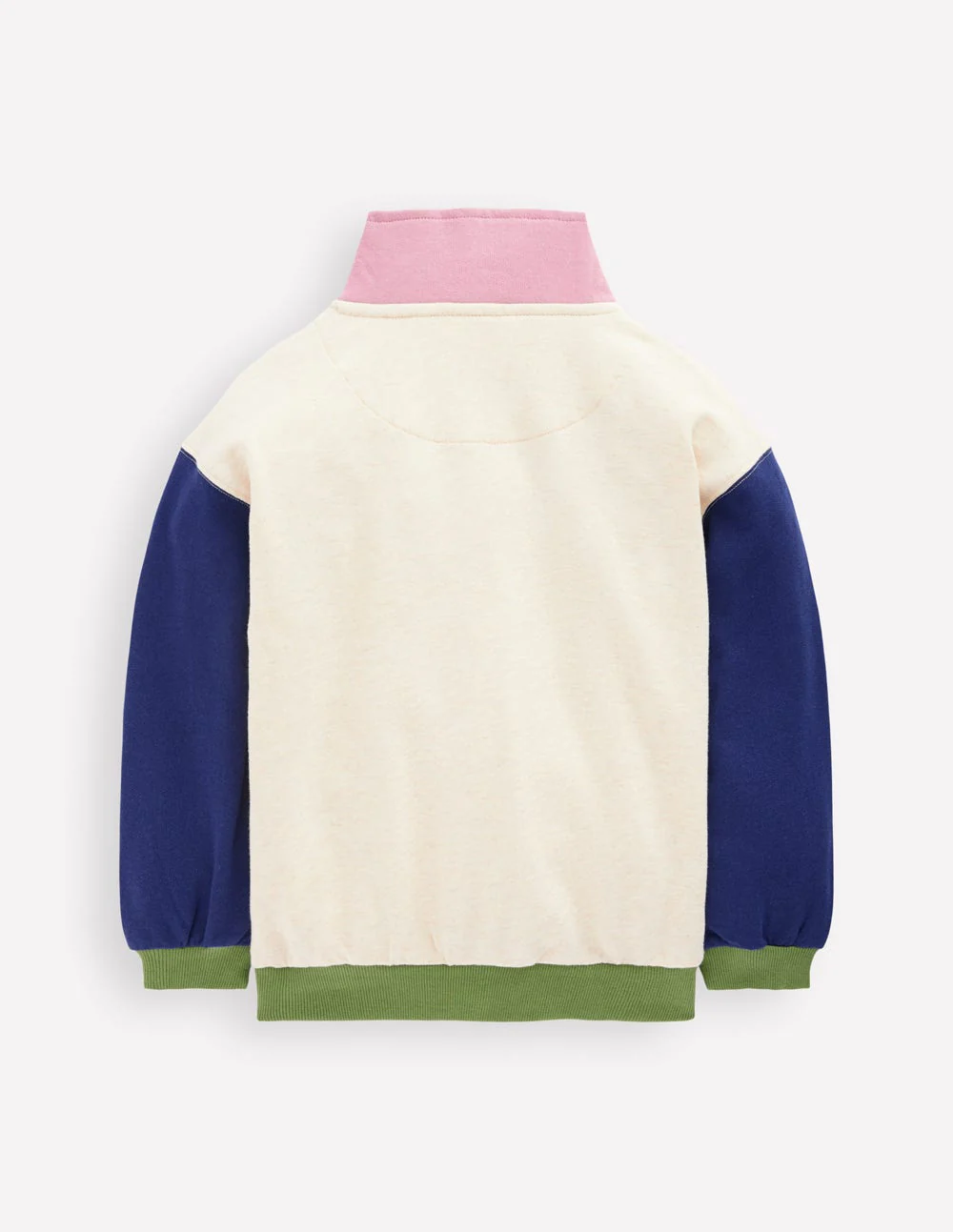 Half-zip Sweatshirt-Oatmeal Marl Colourblock - Image 2