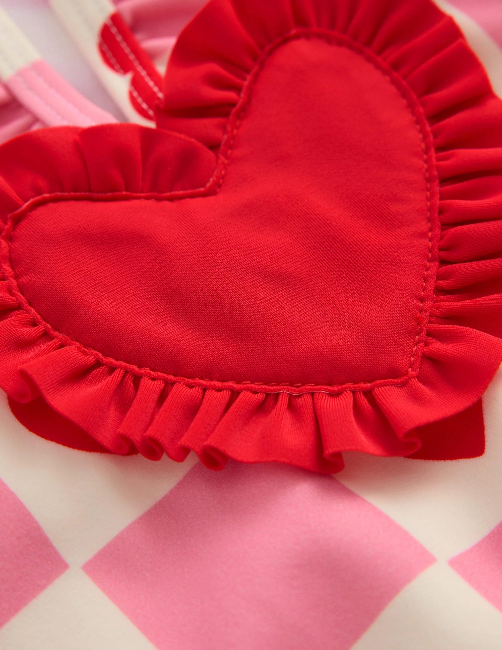 Hallie Frill Strap Swimsuit-Bubblegum Pink Heart Stamp - Image 3