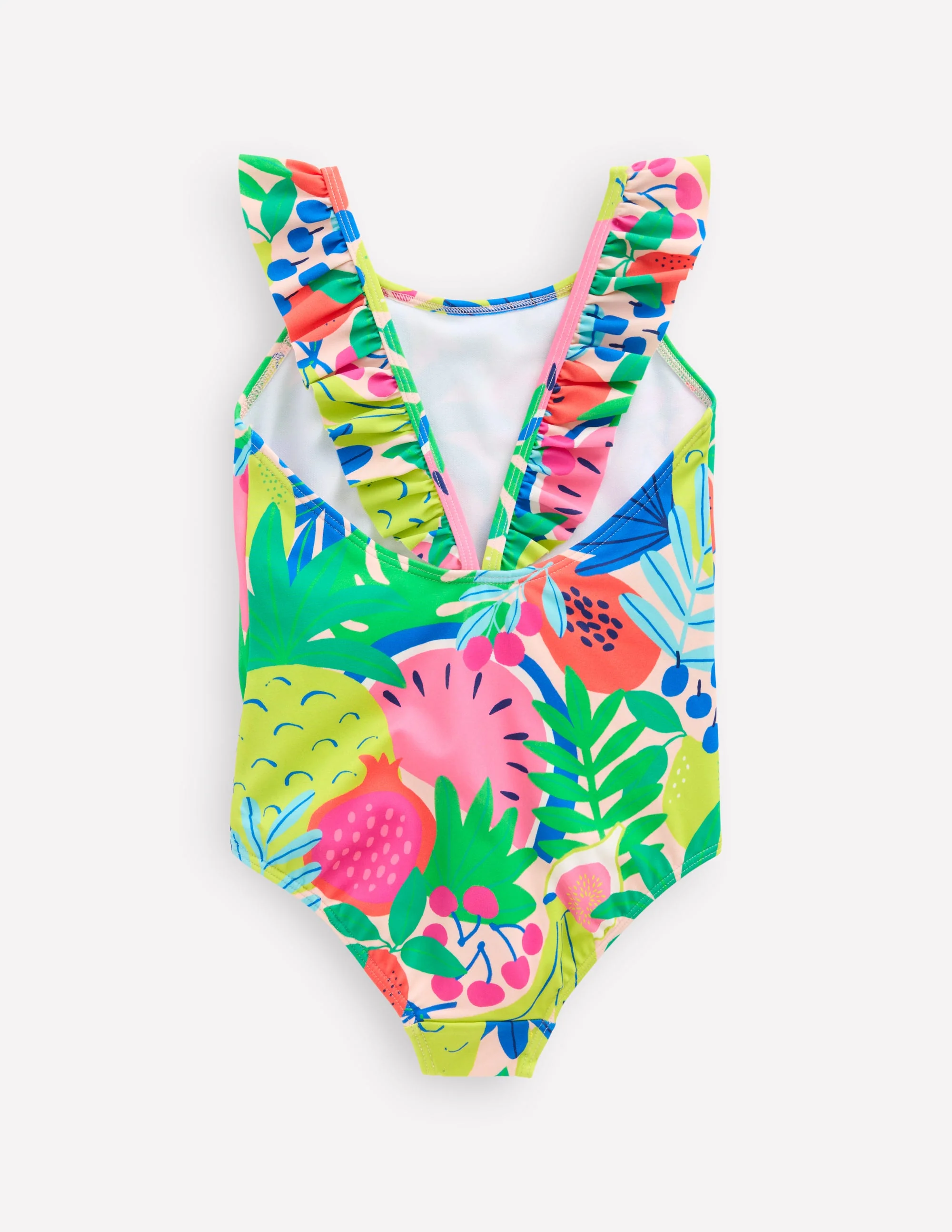 Hallie Frill Strap Swimsuit-Multi Tropical Fruit - Image 2