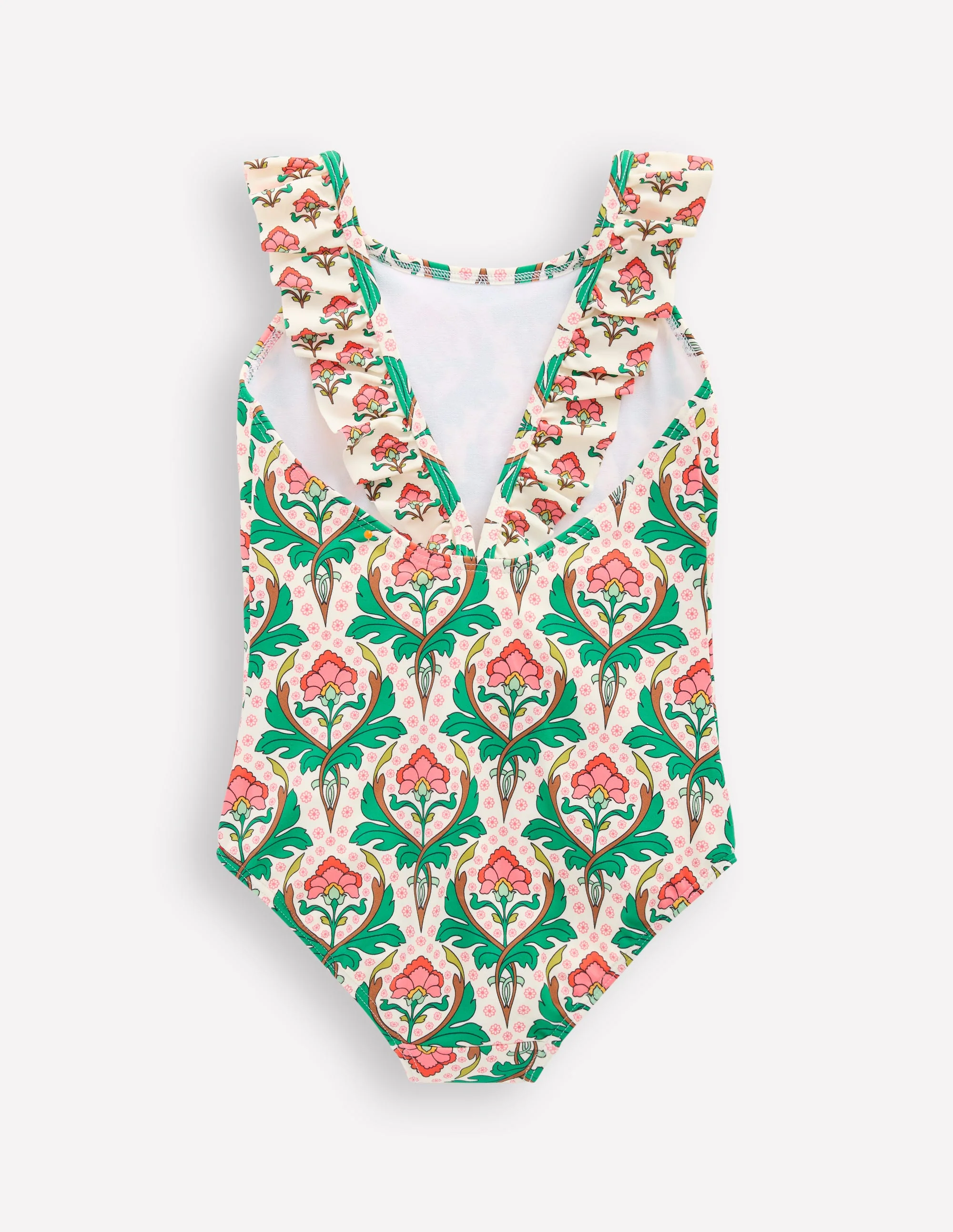 Hallie Frill Strap Swimsuit-Multi Woodblock Floral - Image 2
