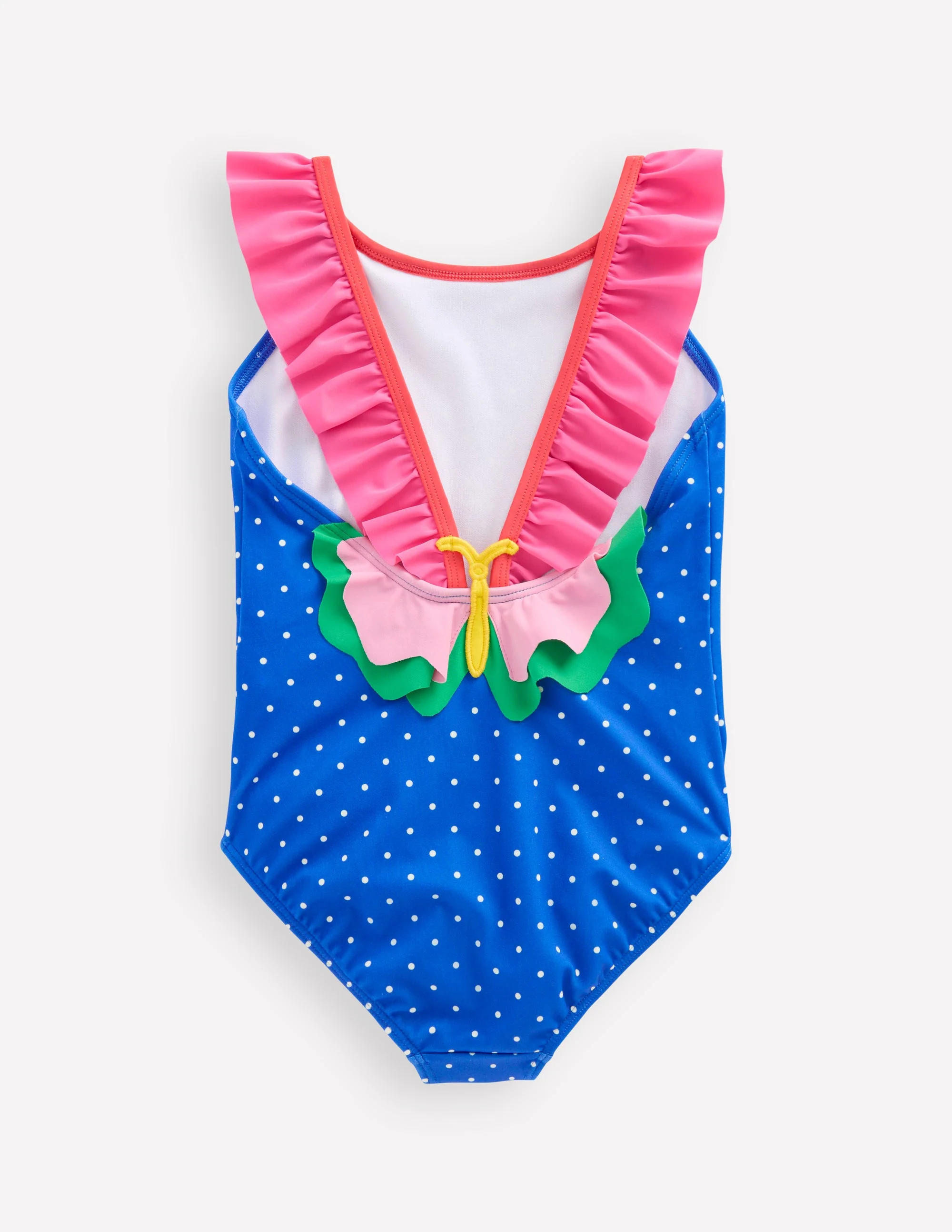 Hallie Frill Strap Swimsuit-Peacock Plume Blue Butterfly - Image 2