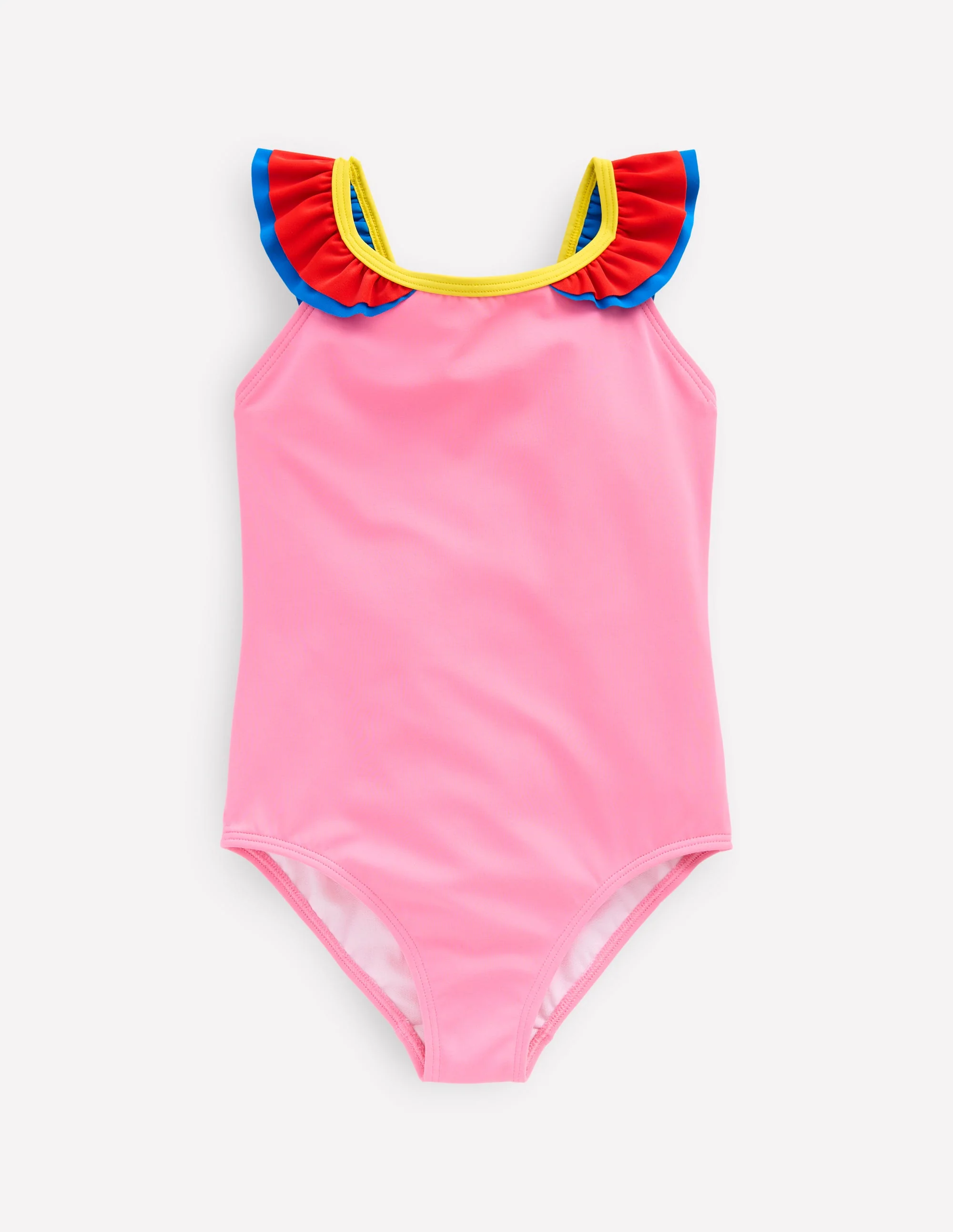 Hallie Frill Strap Swimsuit-Strawberry Pink Parrot