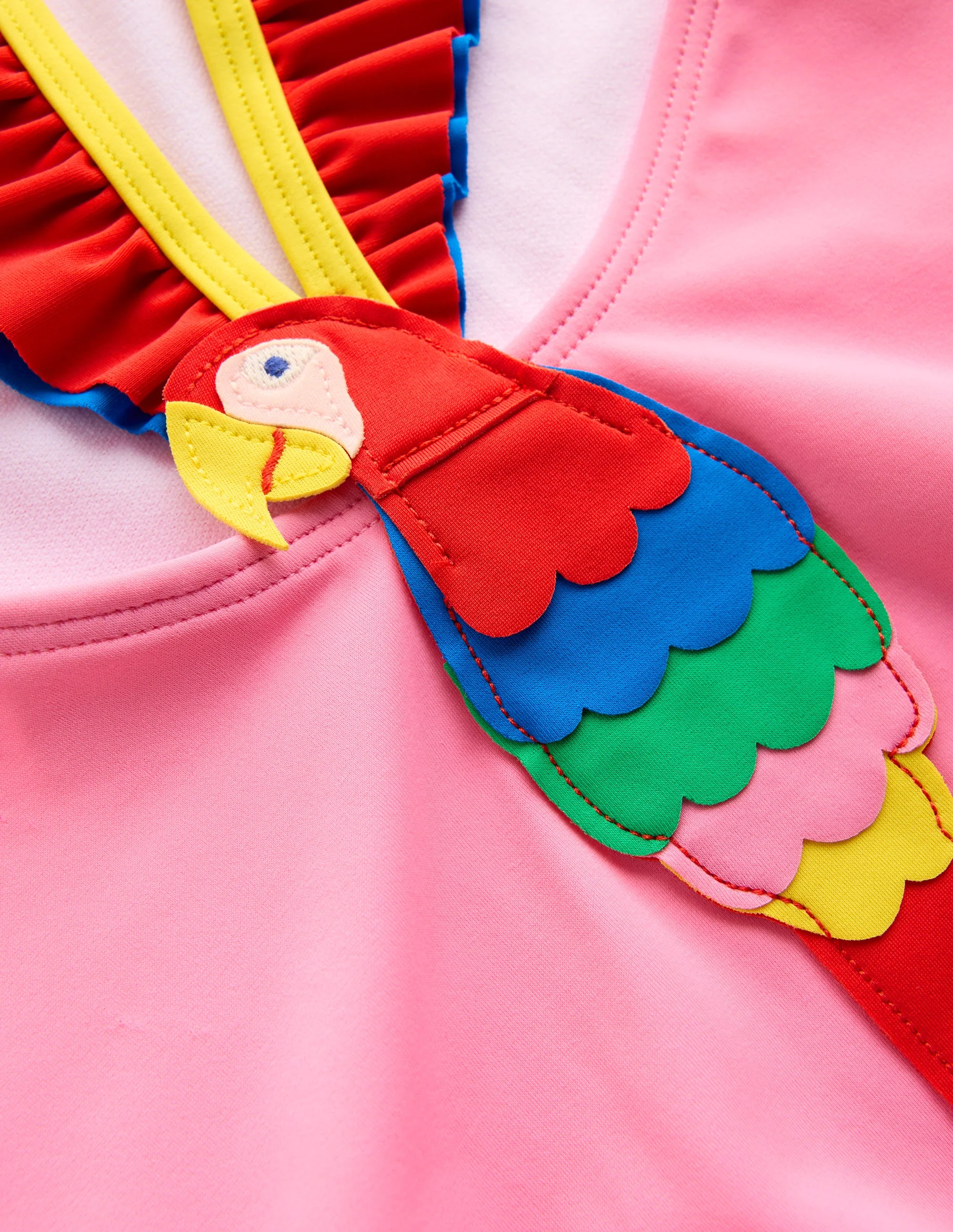 Hallie Frill Strap Swimsuit-Strawberry Pink Parrot - Image 3