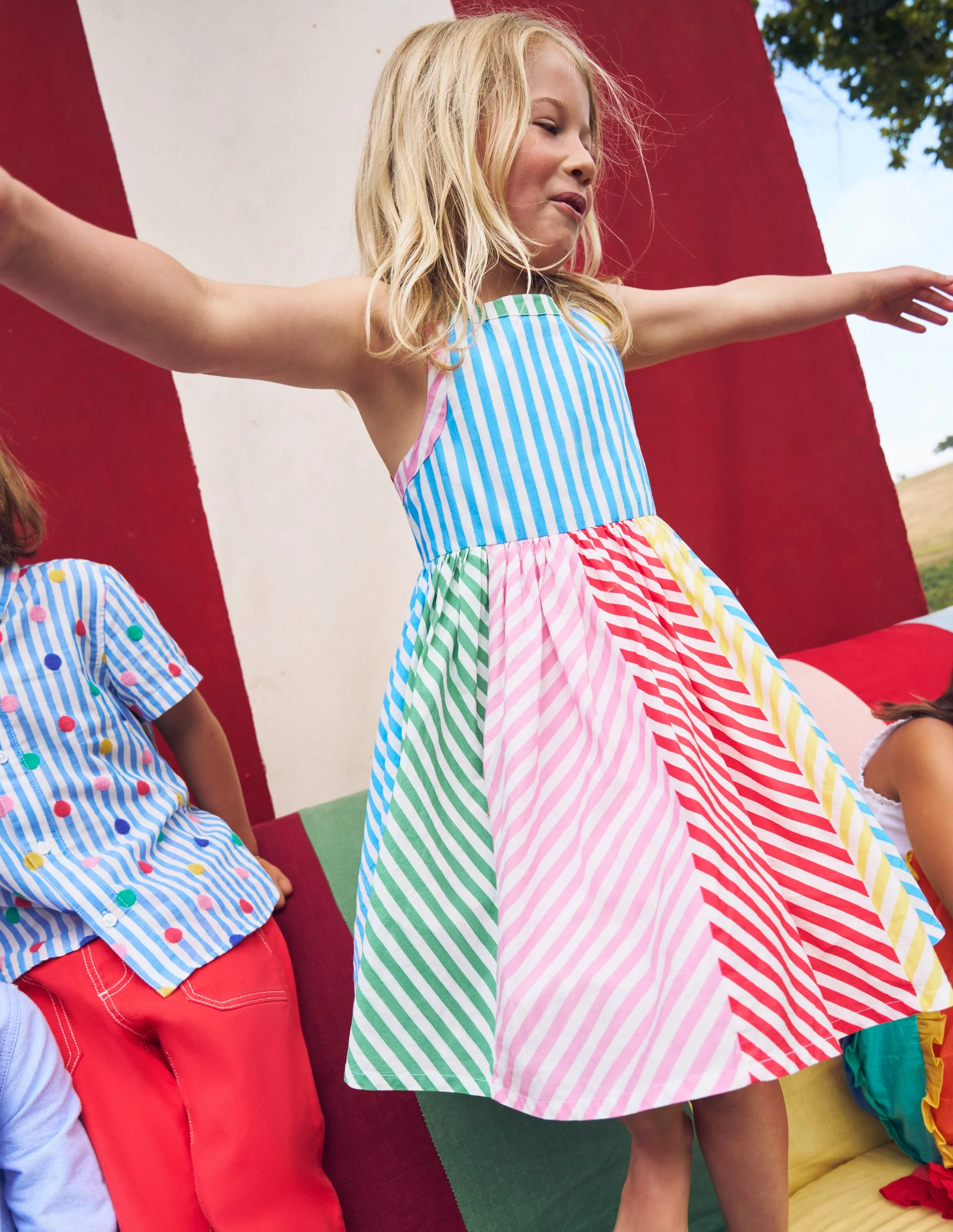 Harlow Back Detail Dress-Hotchpotch Multi Stripe - Image 4
