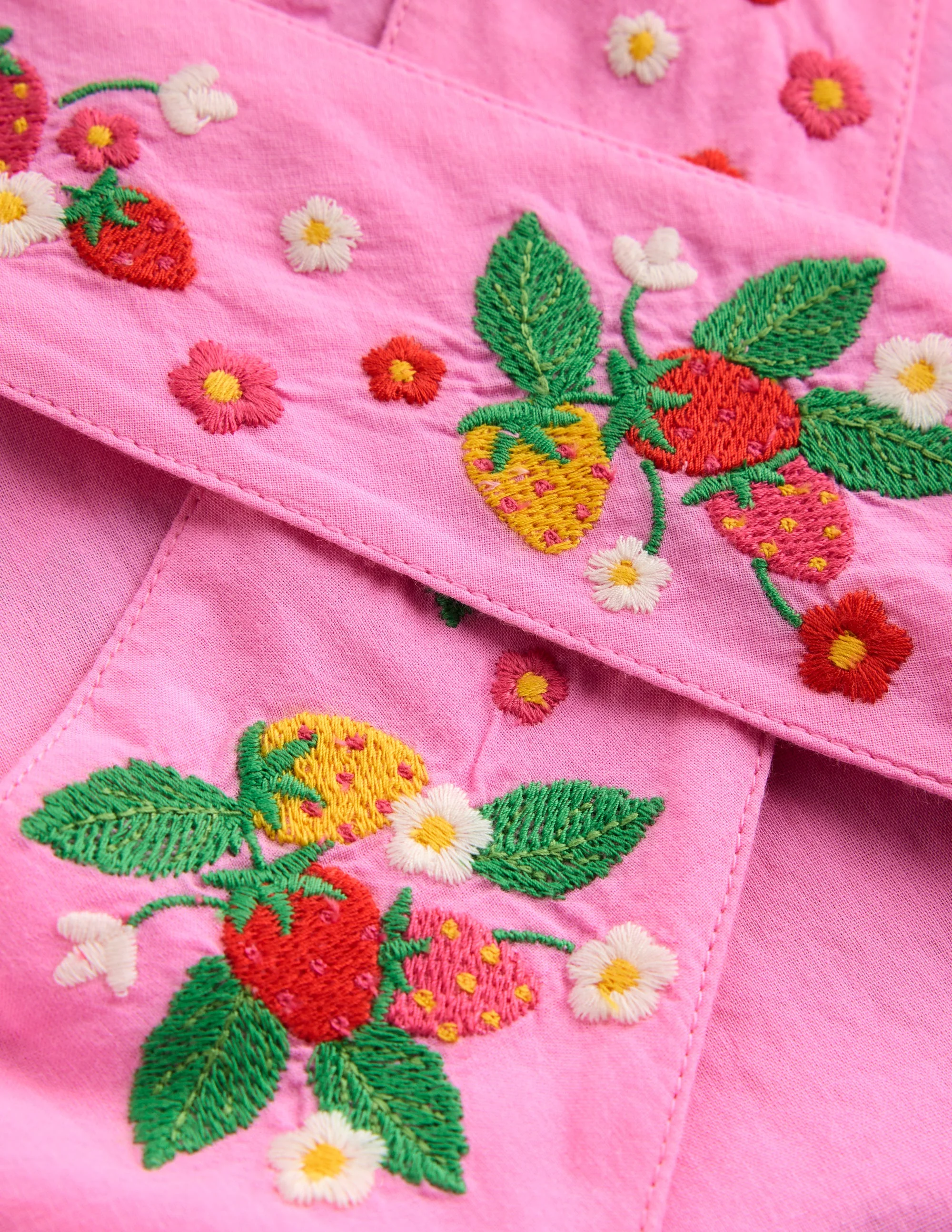 Harper Cross-Back Dress-Cosmos Pink Strawberry Patch - Image 3