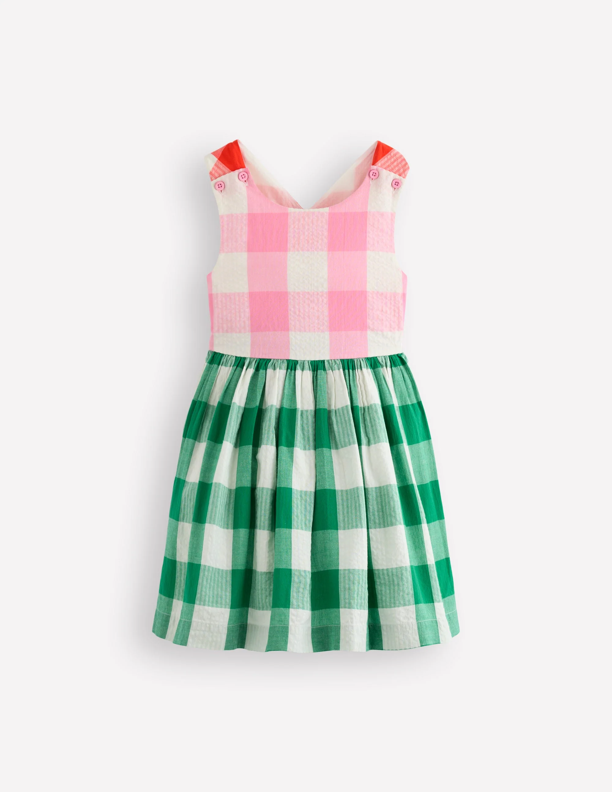 Harper Cross-Back Dress-Gingham Hotchpotch
