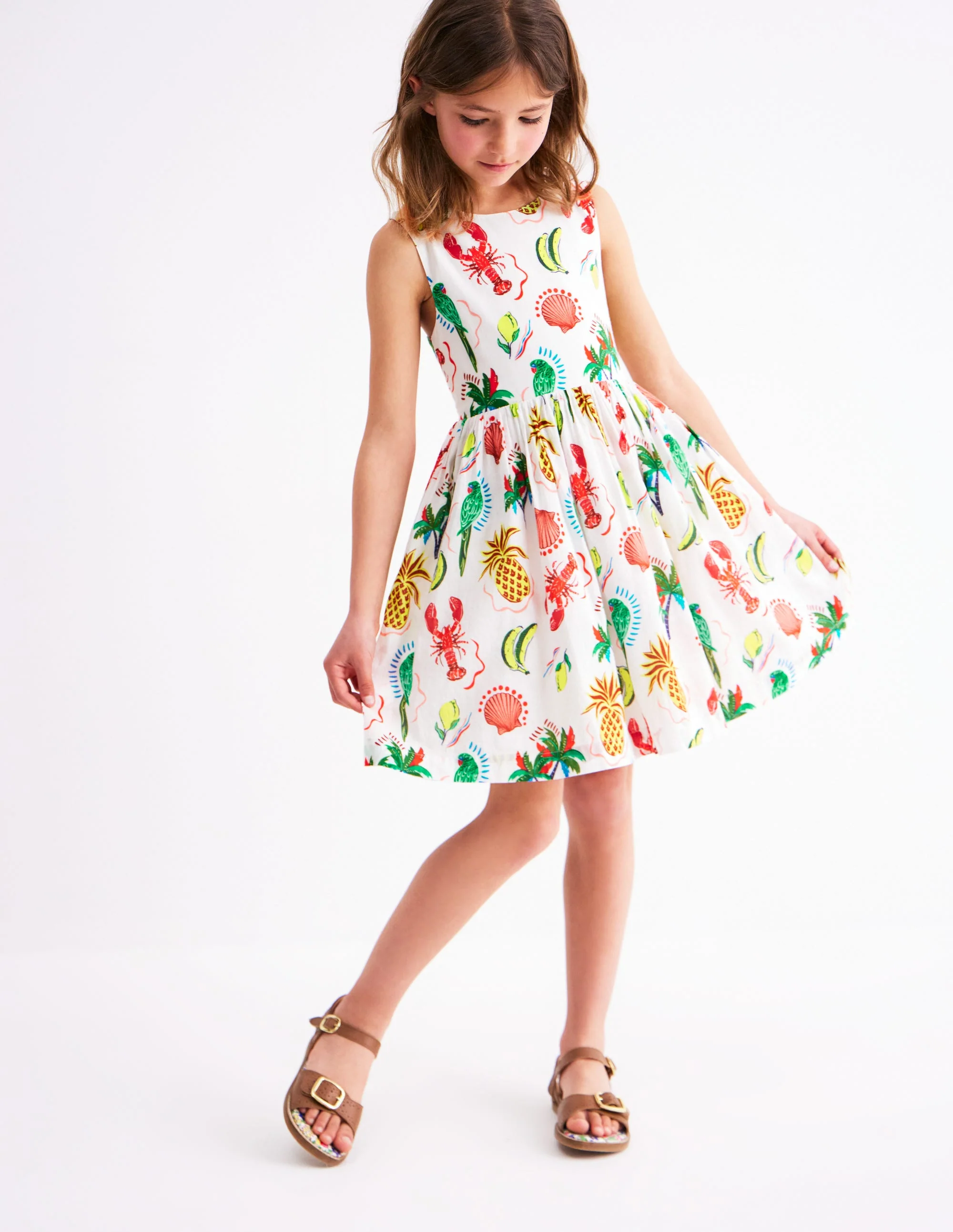 Harper Cross-Back Dress-Multi Tropical