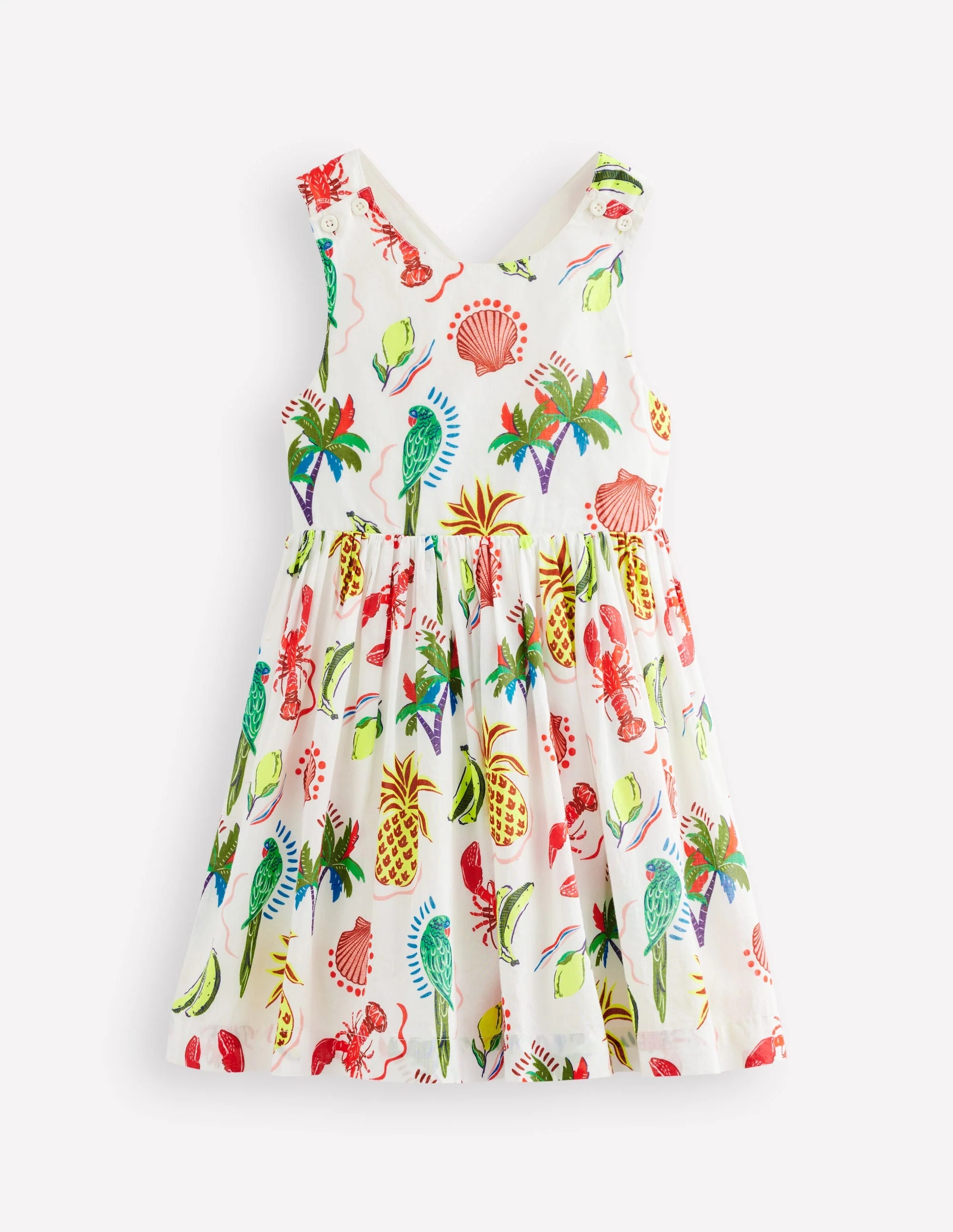 Harper Cross-Back Dress-Multi Tropical - Image 5