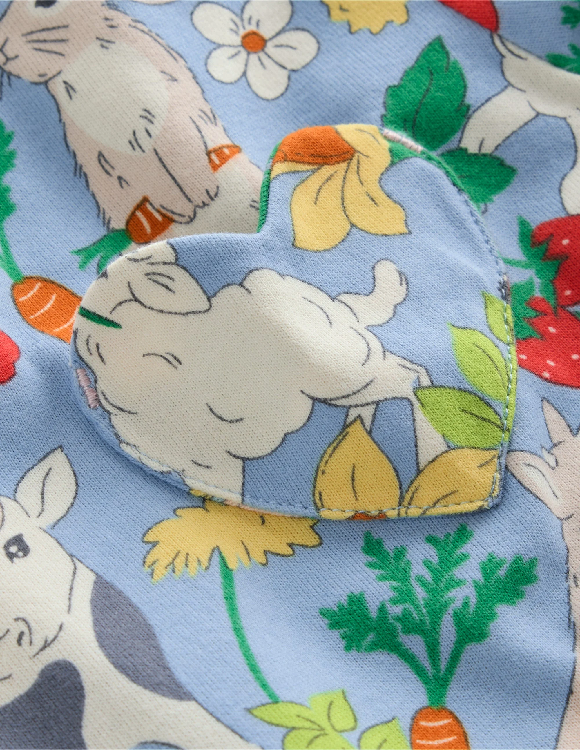 Heart Pocket Fun Jersey Dress-Misty Blue Spring Meadow - Image 3