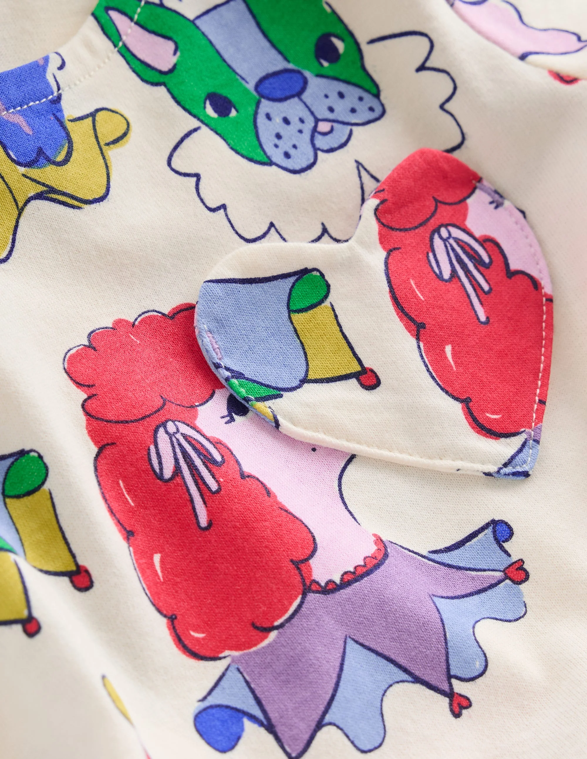 Heart Pocket Fun Jersey Dress-Soft Ivory Parade Pets - Image 3