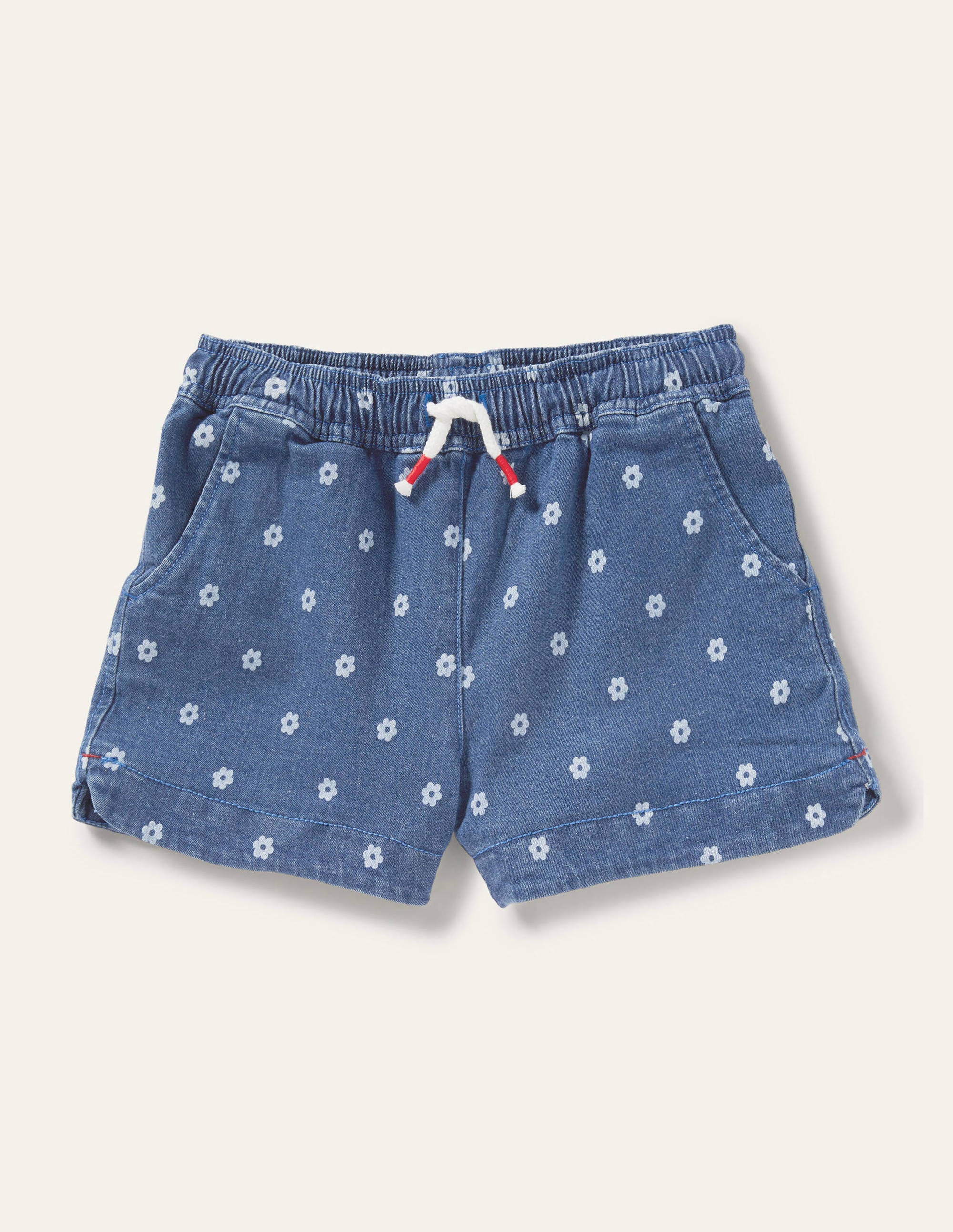 Heart Pocket Shorts-Denim Daisy