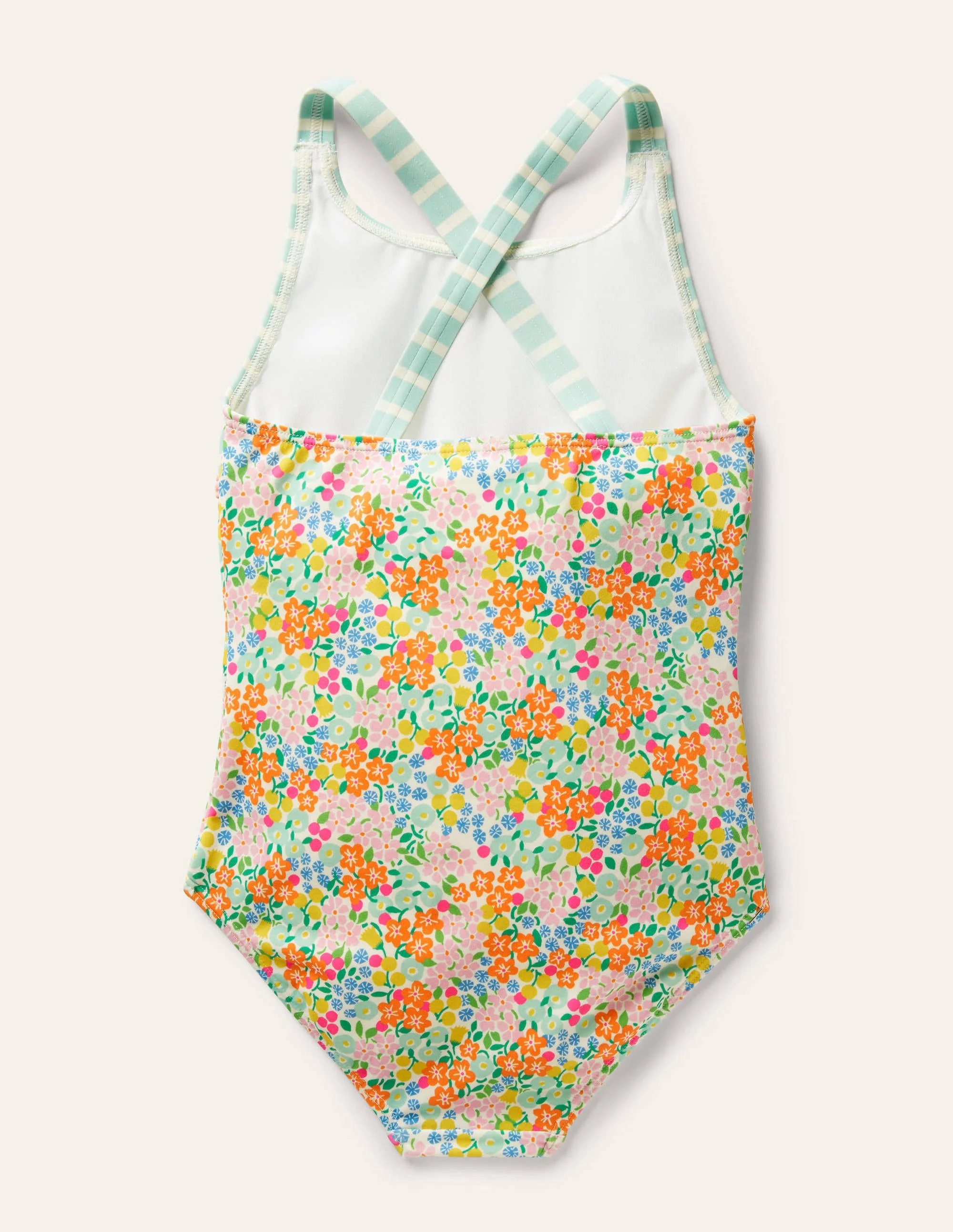 Hotchpotch Cross-back Swimsuit-Multi Tropical Flowerbed - Image 2