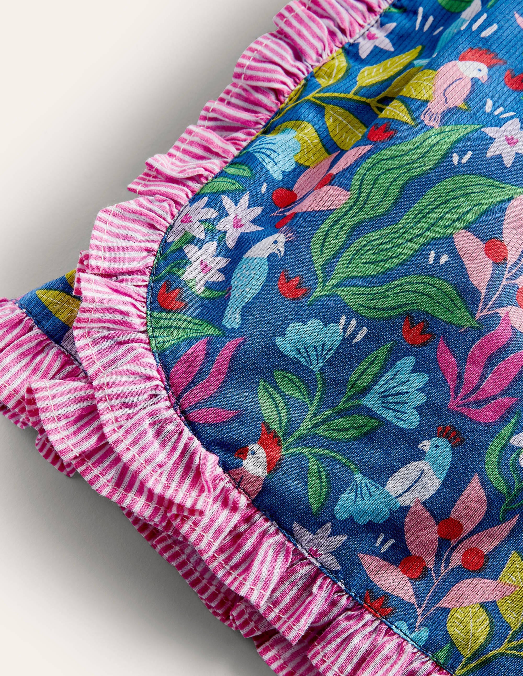 Hotchpotch Frill Shorts-Venice Blue Tropical Garden - Image 3