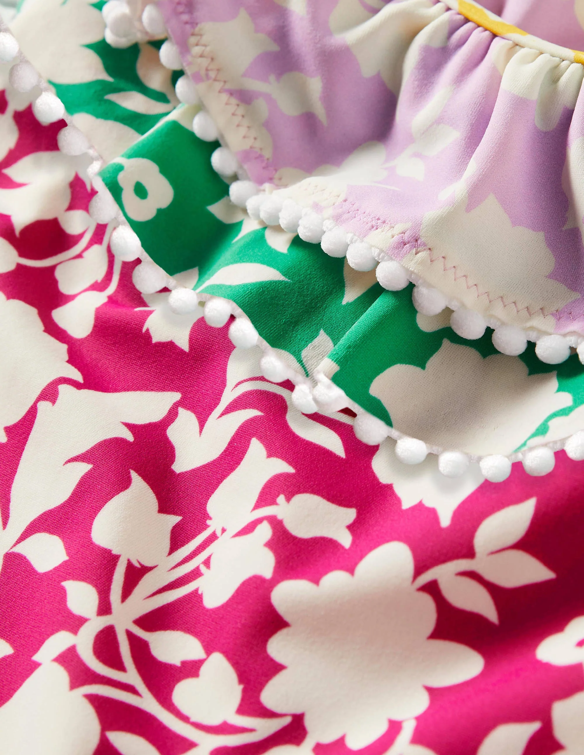 Hotchpotch Frilly Swimsuit-Very Berry Purple Paisley - Image 3