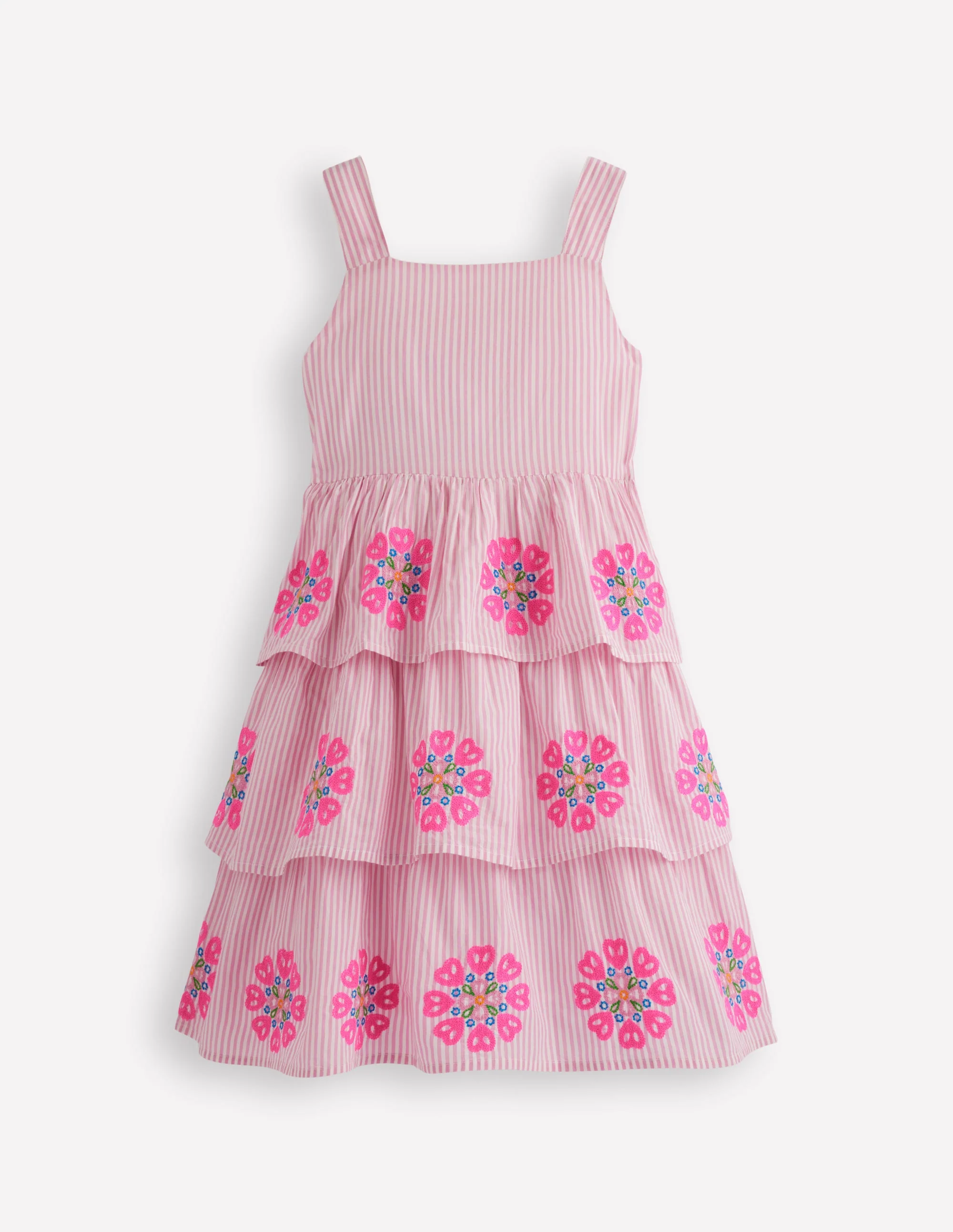 HOTCHPOTCH TIERED DRESS-Formica Pink Stripe
