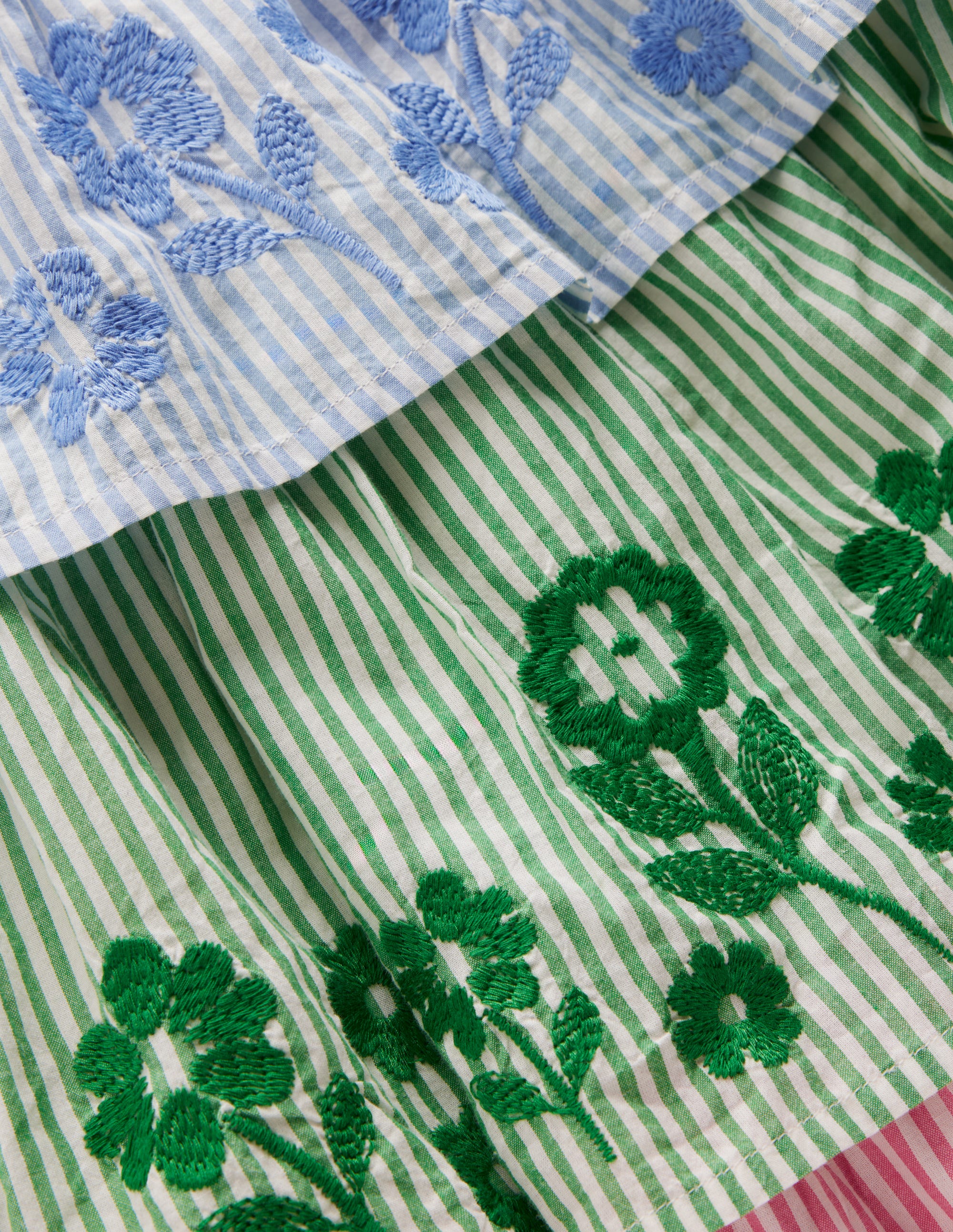HOTCHPOTCH TIERED DRESS-Hotchpotch Stripe Embroidery - Image 3